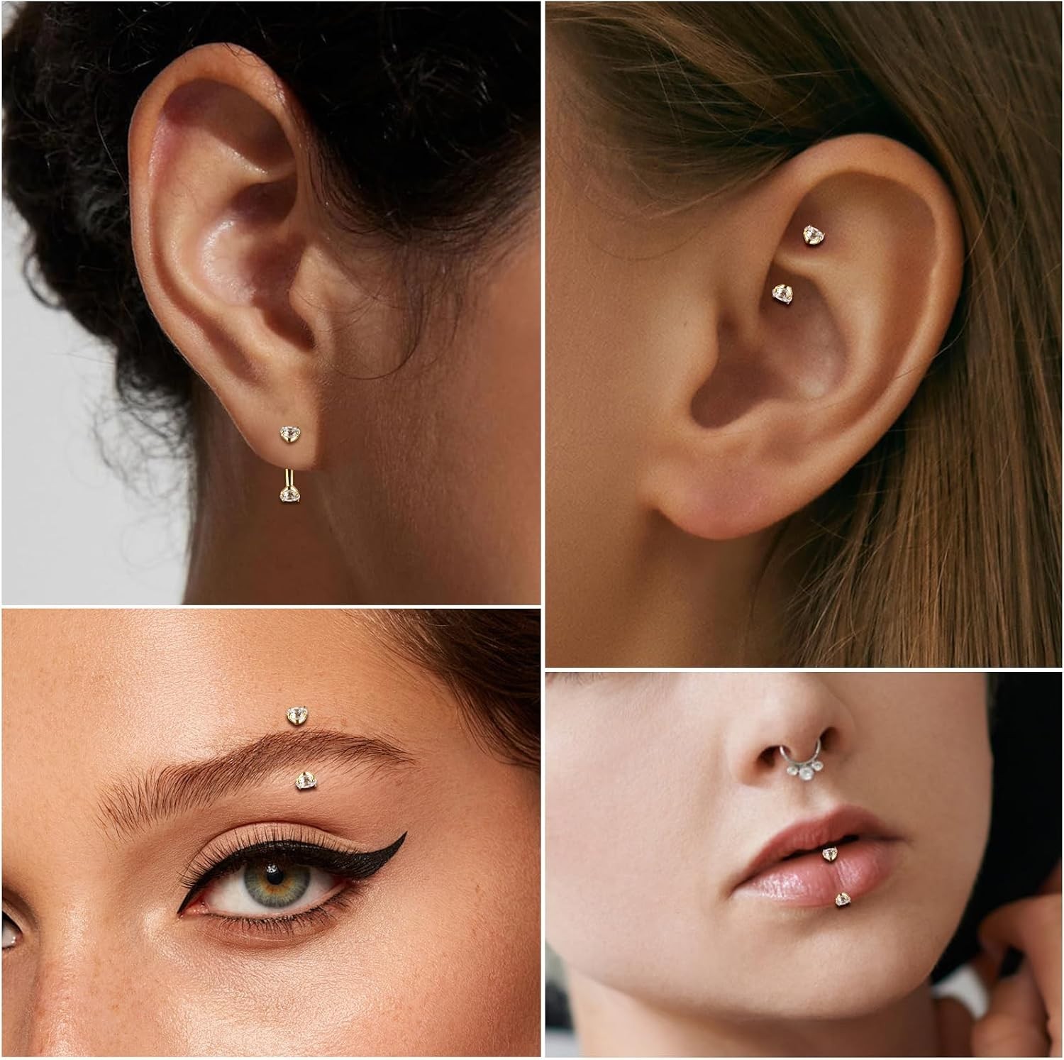 Beautiful 14G Belly Button and Lip Piercing Rings – 3 to 12 Piece Collection