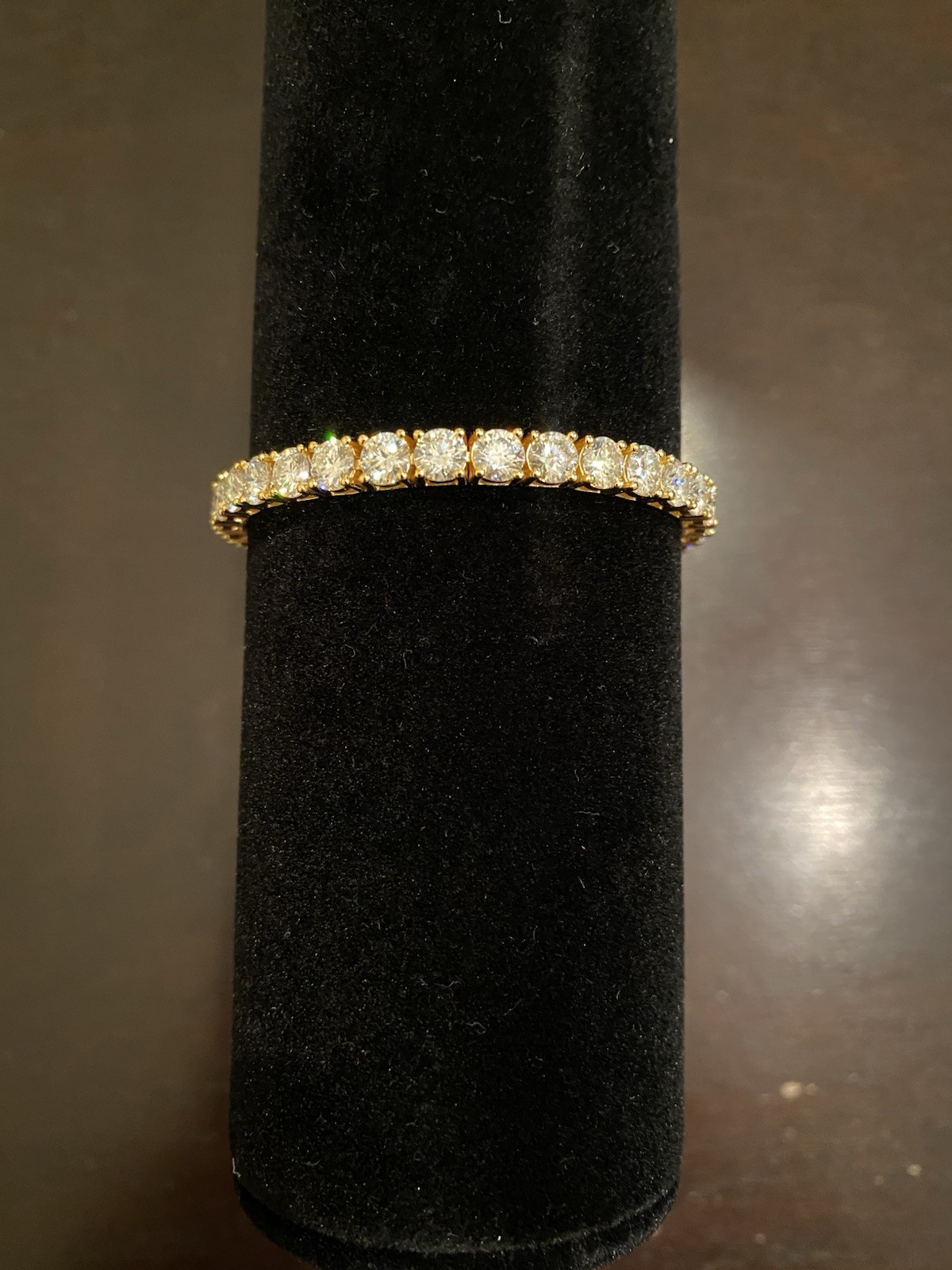 5mm VVS Moissanite 925 Silver Tennis Bracelet for Men & Women 8 Inch Yellow Gold