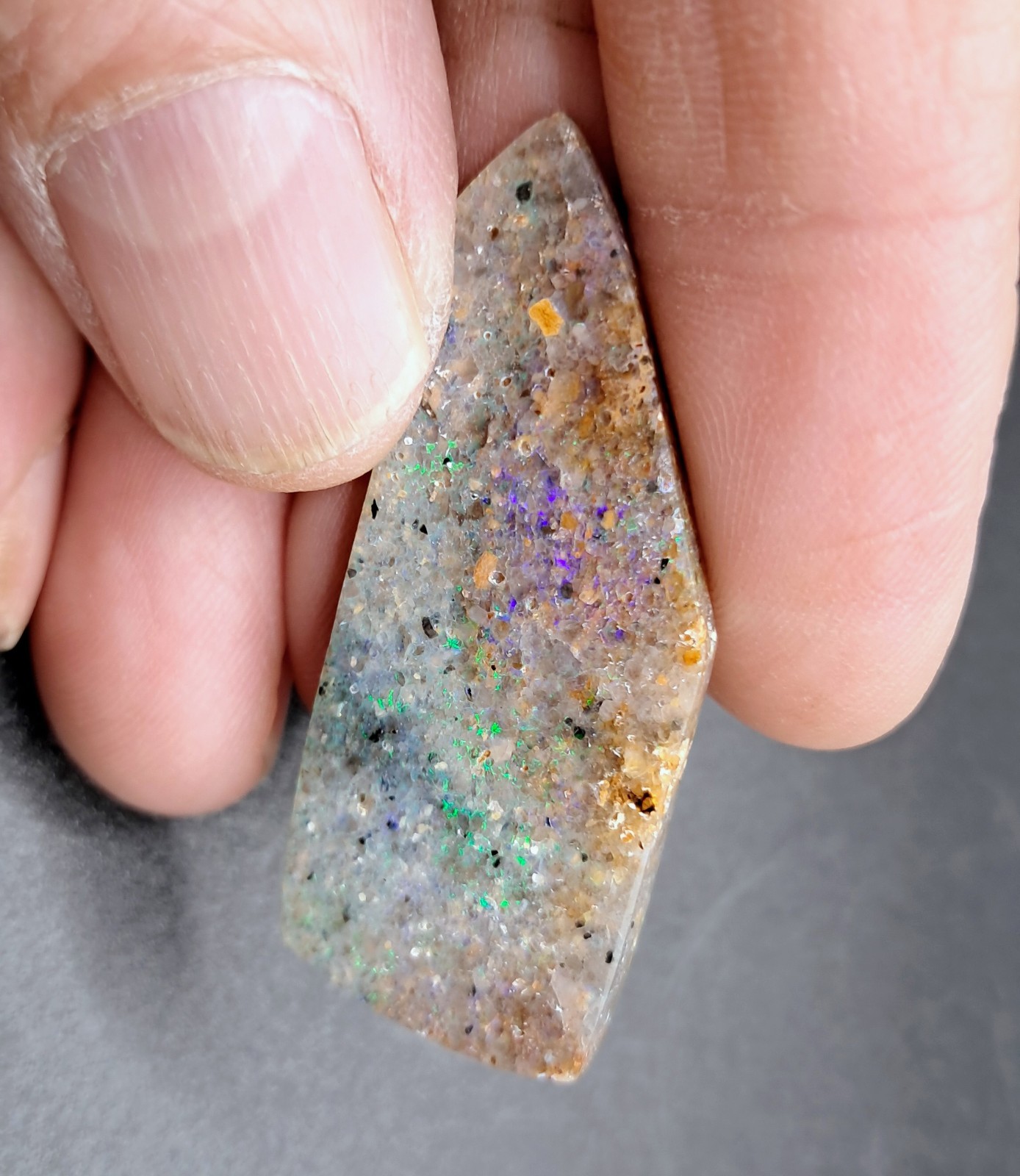 Louisiana Opal Cabochon 43.5 X 18 mm Freeform