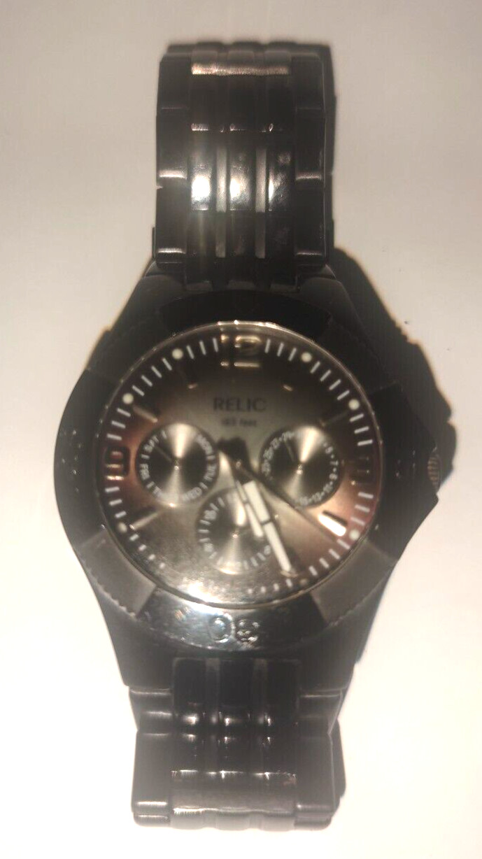 Relic Mens Water Resistance Watch 165 Feet 50 Meters all Stainless Steel