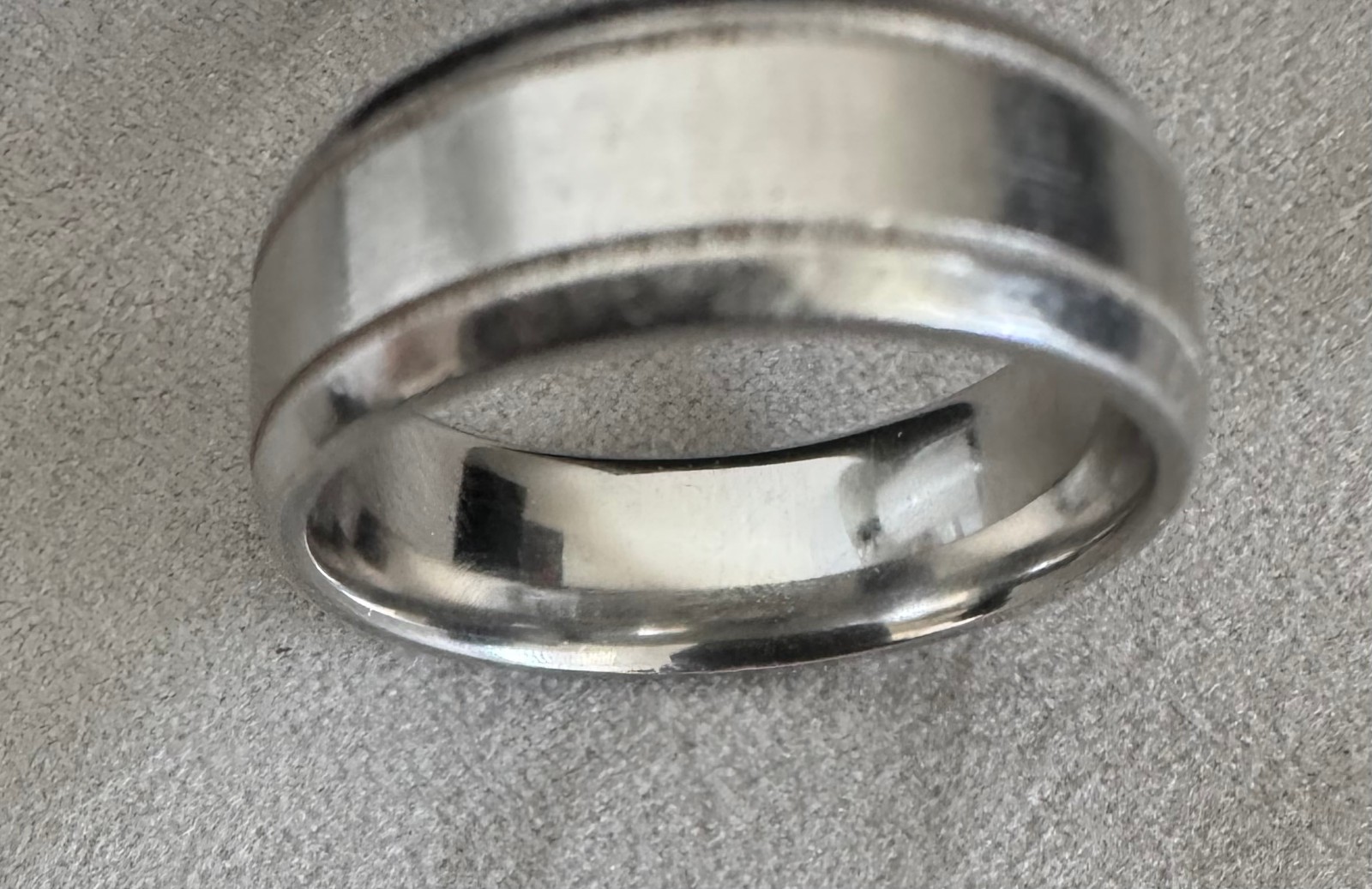 Turin Palladium Ring Satin Finish Center Dual Offset Milgrains – 7mm – Size 9.5