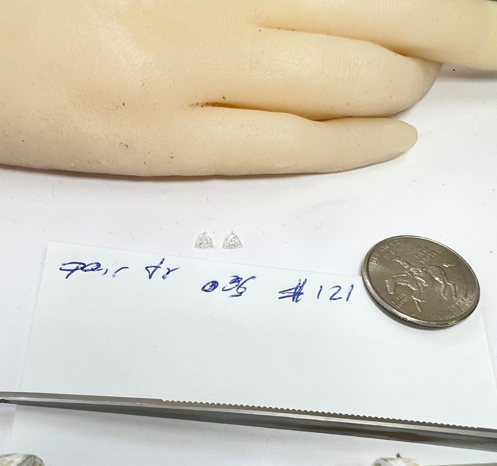 Trillion Diamonds 0.36 Ct F SI1 Triangles Side stones Loose Pair Natural Jewelry