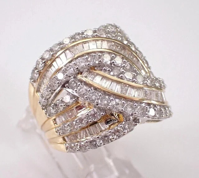 3Ct Round Cut Lab Created Diamond Cluster Wedding Ring 14K Yellow Gold Plated