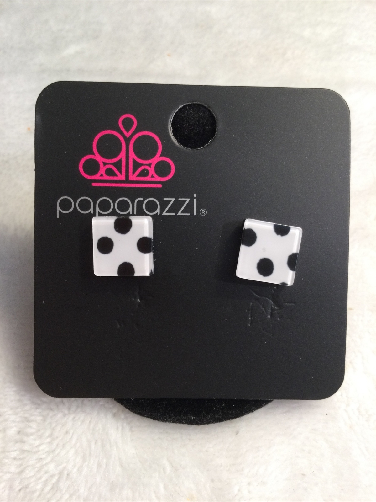 Kids & Adults Black/White Geometric Designs On Squares 5pc Earring Set Paparazzi