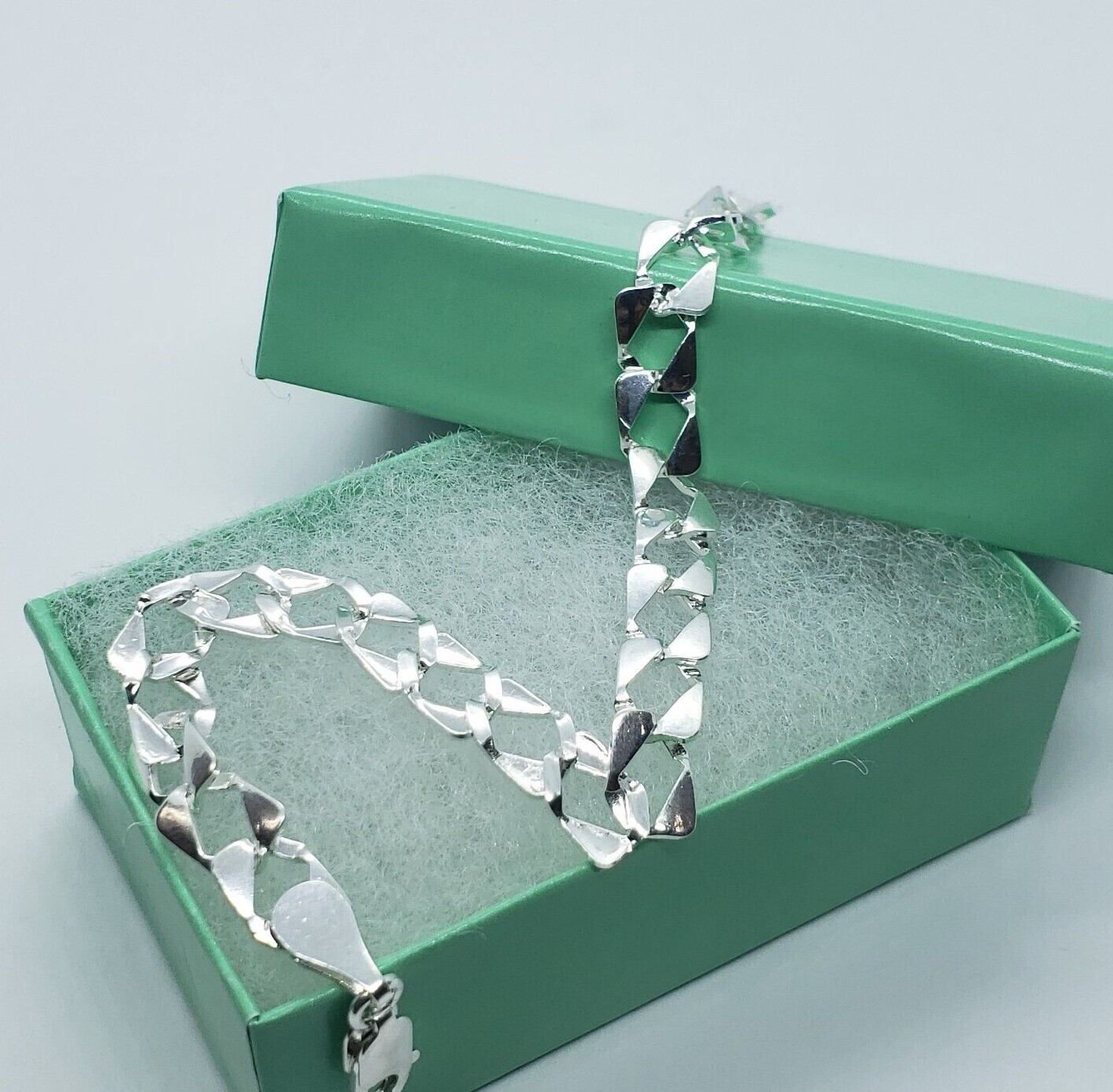 925 Sterling Silver Flat Mariner Link Chain Bracelet 7mm 1/4 inch Wide 7″ Long