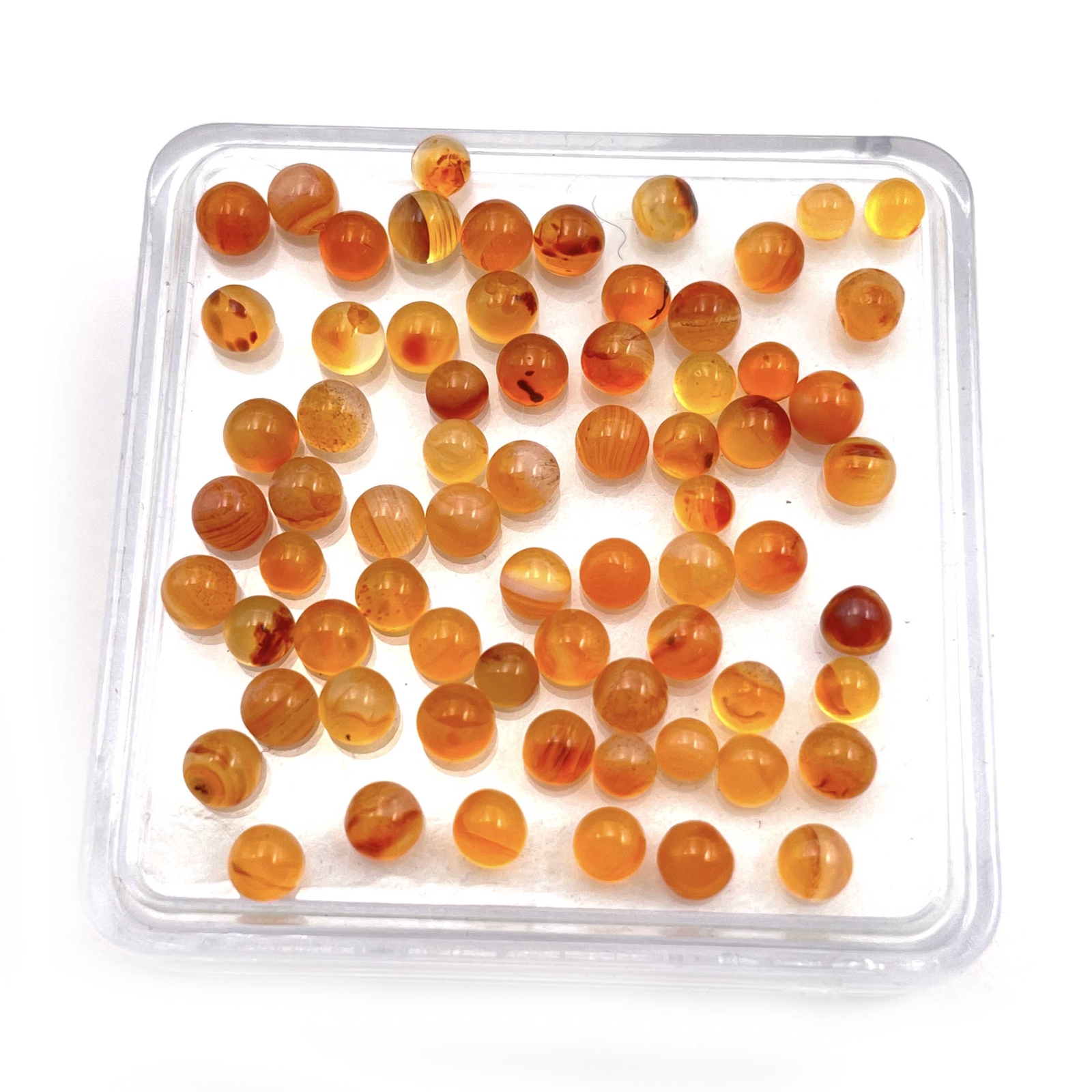 100 Pcs Carnelian Small Round Cabochon Loose Gemstone 2.5 To 3.5 mm