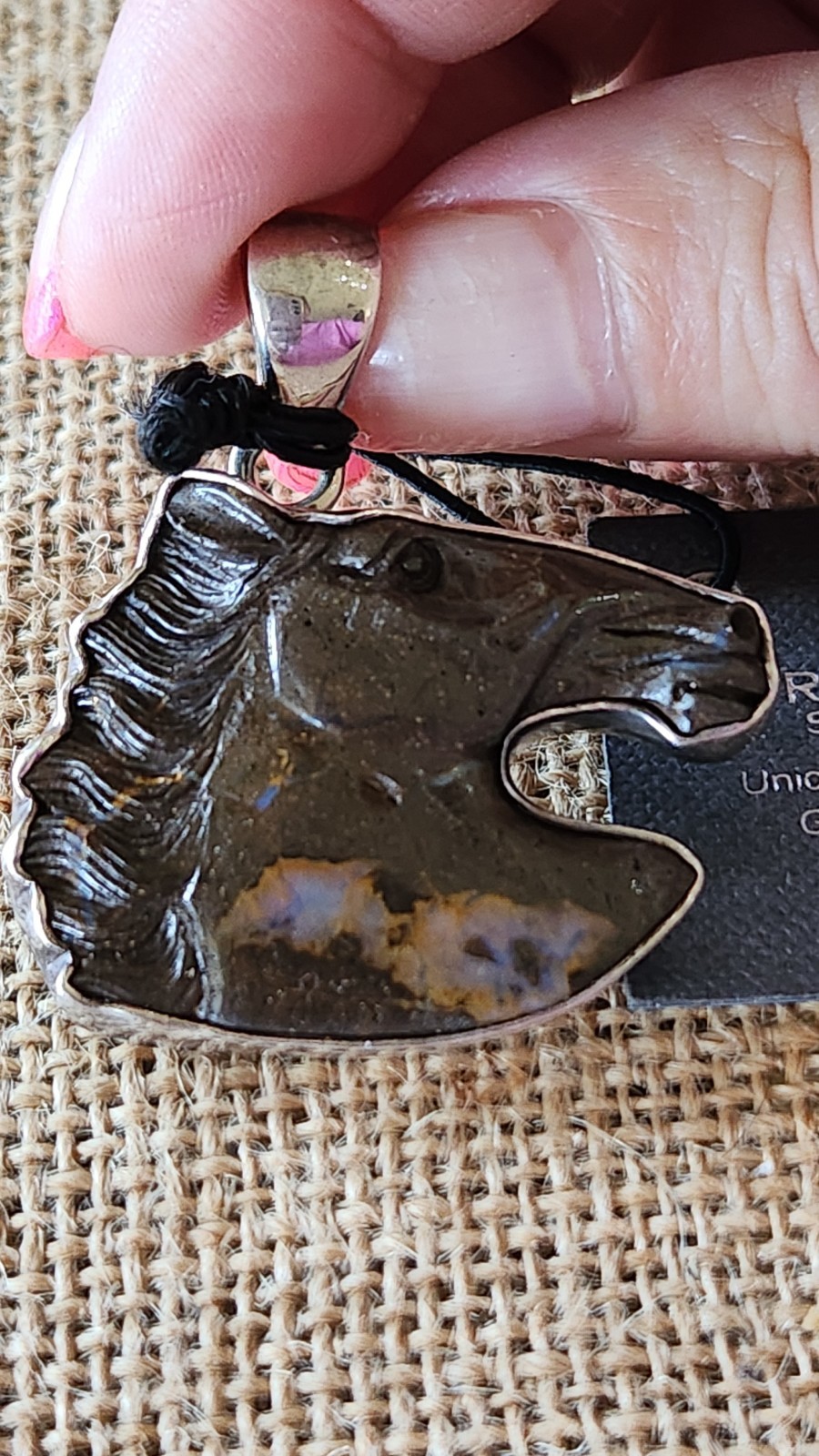 Charles Albert Sterling Silver Boulder Opal Horse Pendant 1.80″x1.58″ Gorgeous