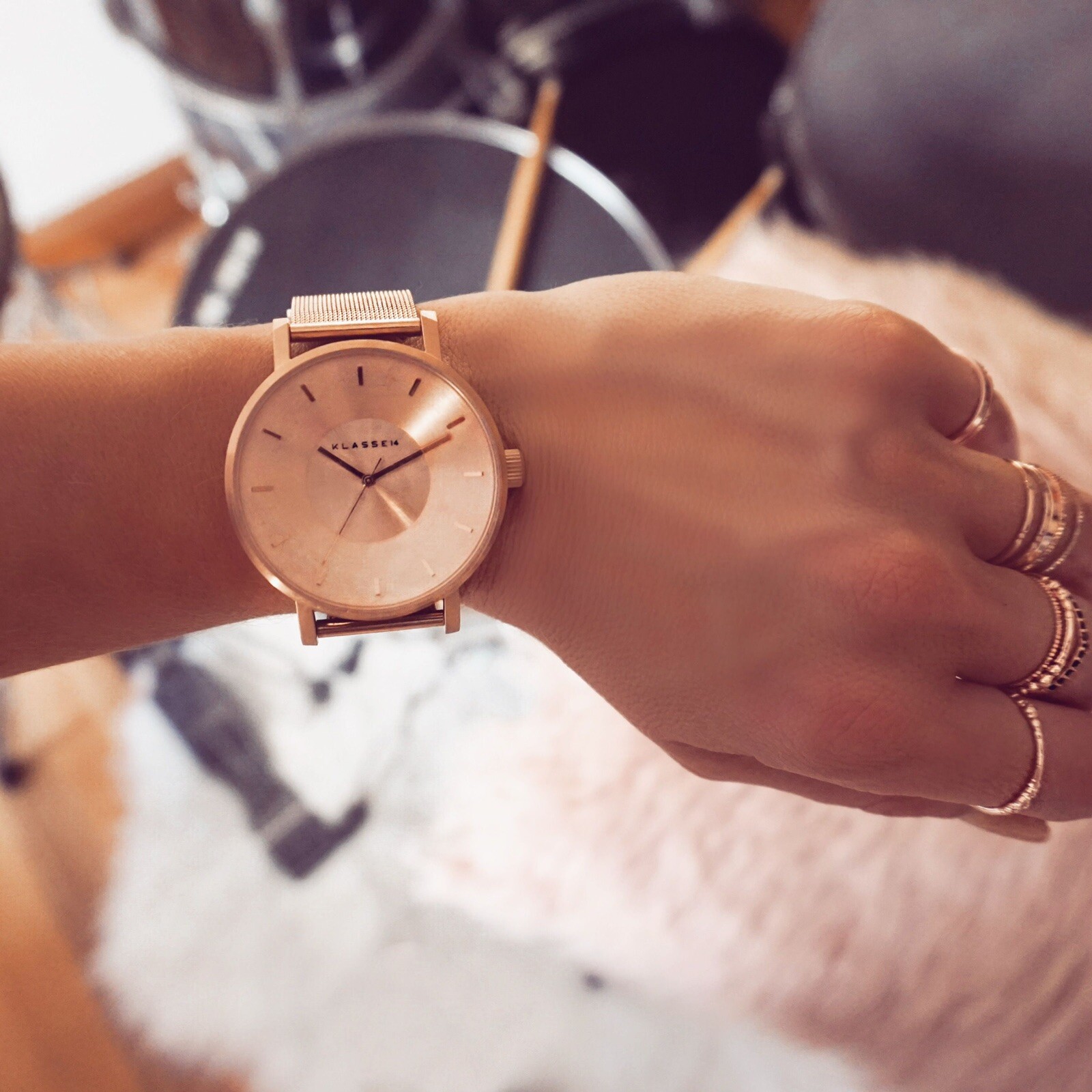 Klasse 14 Volare Rose Gold With Mesh Band 36Mm Slightly Used With Box