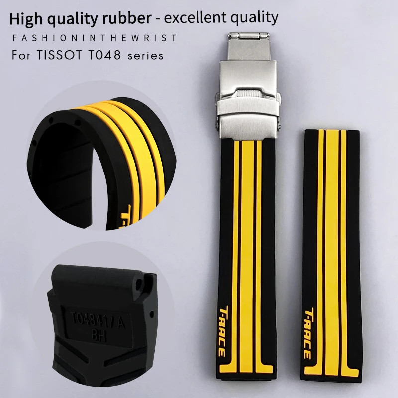 17 21mm Rubber Watch Band Strap For Tissot T048 T-Race T-Sports Bracelet