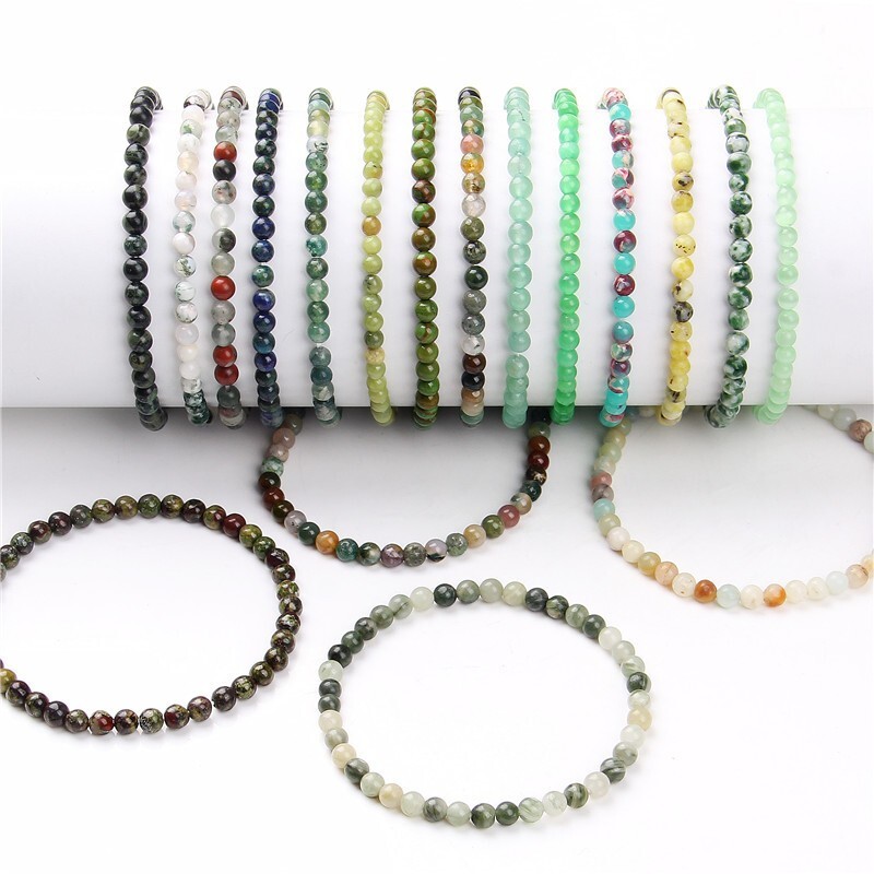 4mm-10mm Natural Gemstone Beaded Stretch Bracelet Crystal Healing Reiki Gifts
