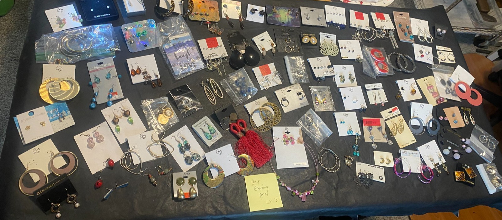 huge lot 80+ pairs earrings earring dangle stud hoop clip shop estate mix “R”