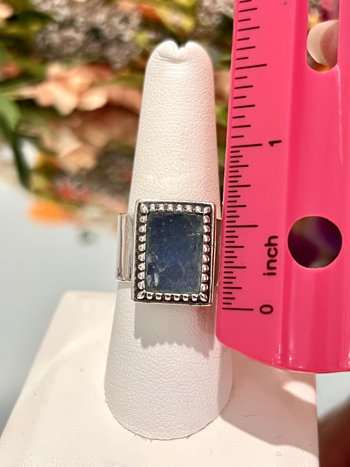 Sterling Silver Designer Luli Hamersztein Israel Blue Roman Glass Ring Size 8