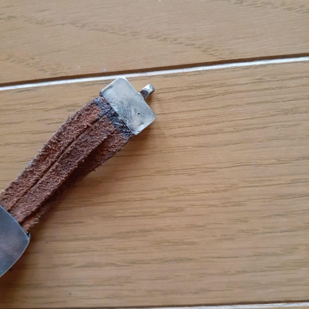 Silver and Leather Bracelet, Vintage, Used, 36.3g