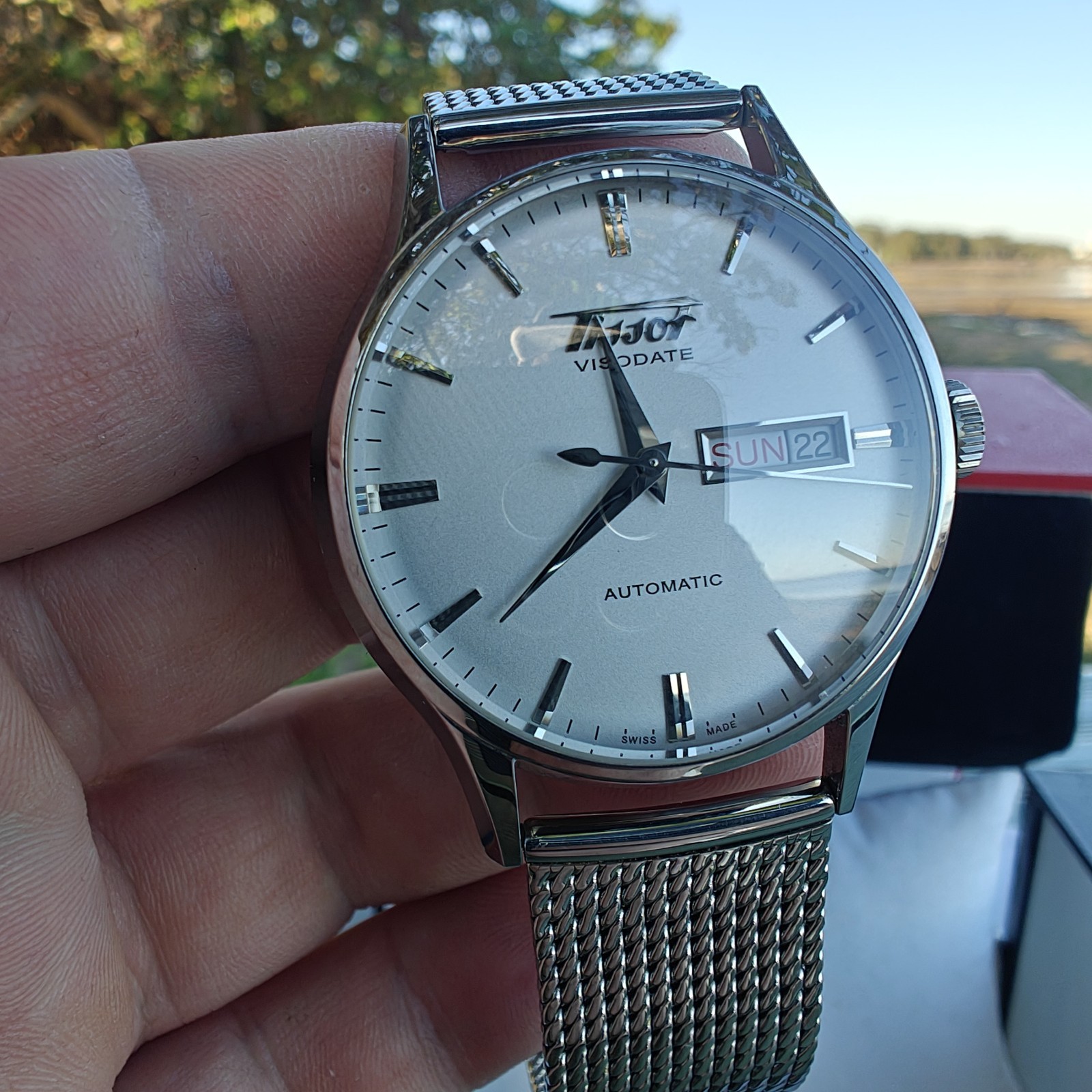 Tissot Visodate Heritage Automatic – White Dial – Skeleton Back – With Box