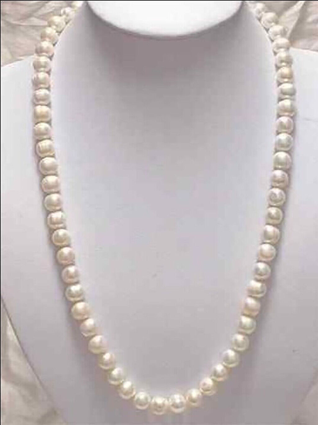 Charming 6-7/7-8/8-9/9-10mm Natural White Akoya Cultured Pearl Necklace 16-58”