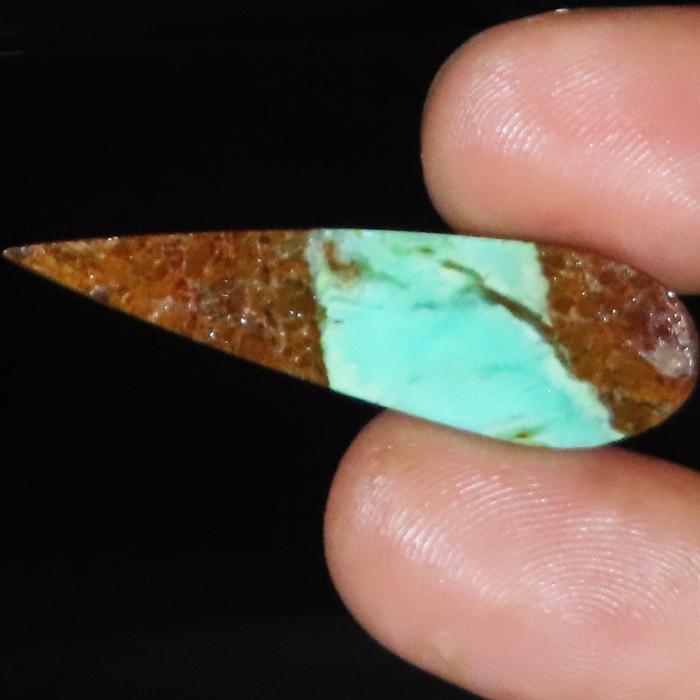 12.30 Cts 100% Natural Bio Chrysoprase Pear Cabochon Gemstone 10x39x3 mm LP182