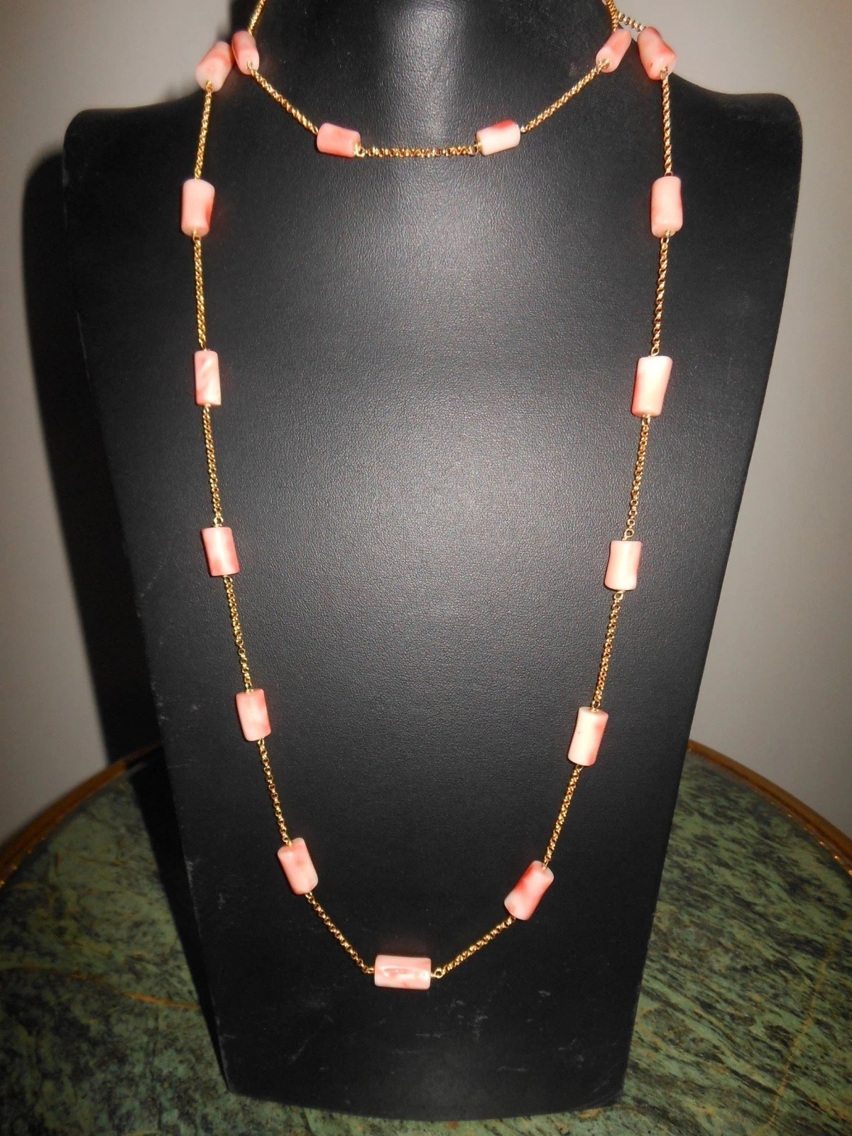 Magnificent Natural Coral Long Necklace – Art Nouveau Style