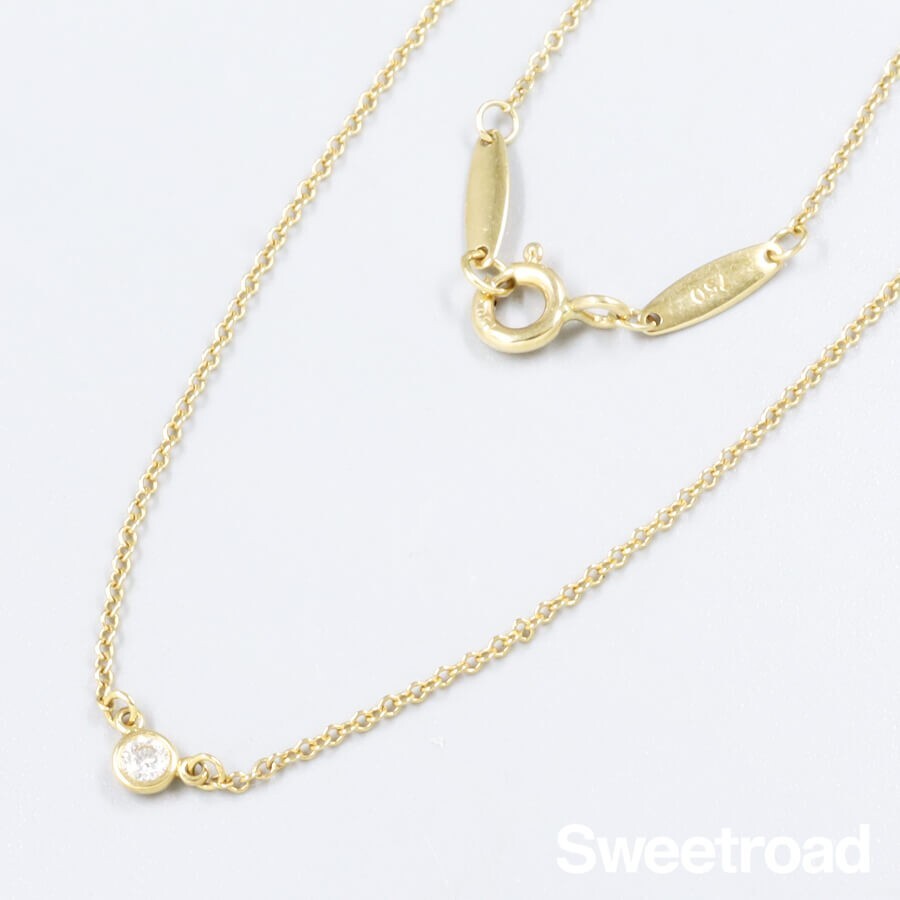 Tiffany & Co. Elsa Peretti Diamond by the Yard Necklace 18KYG Length 40cm