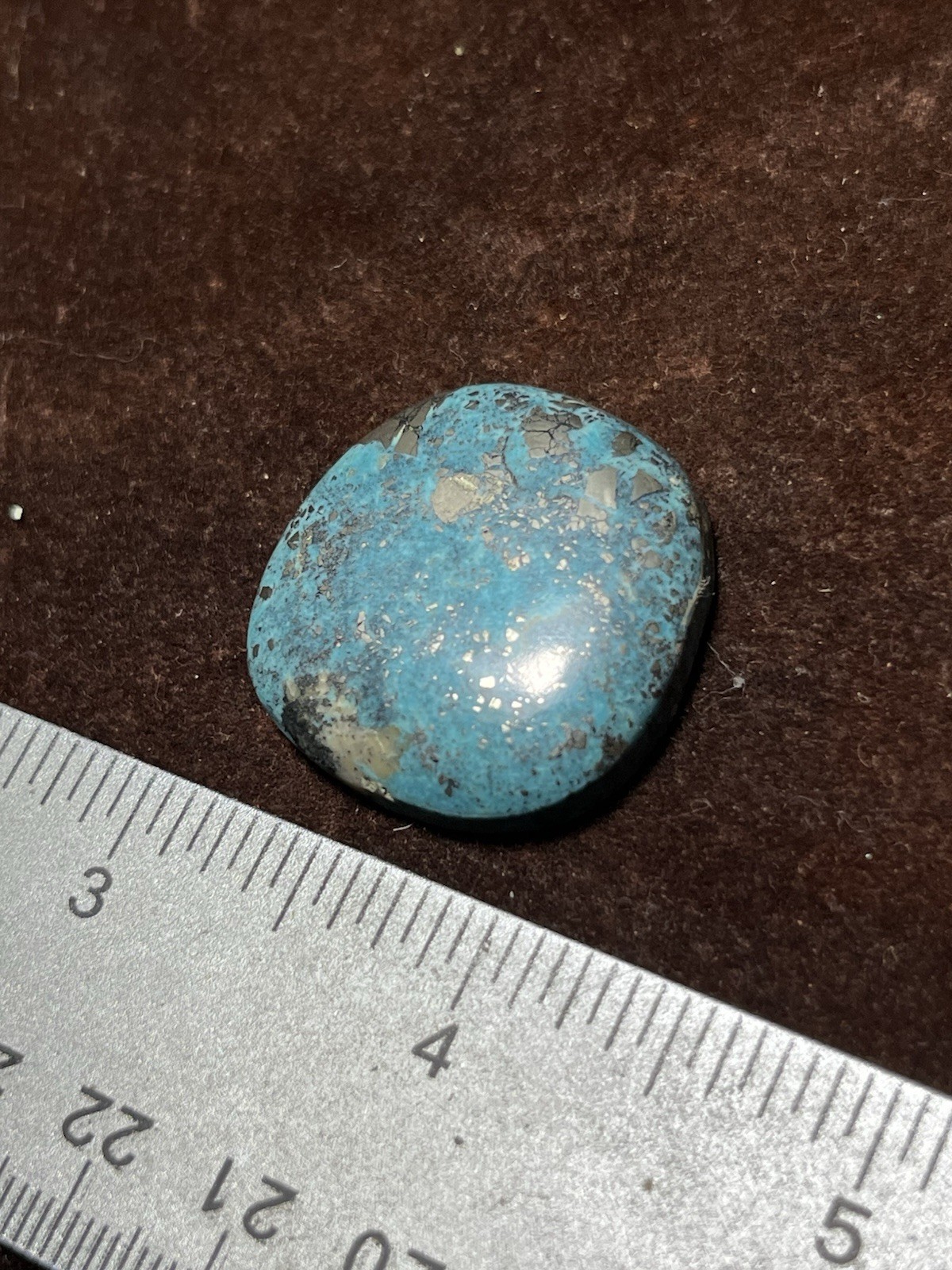 Persian Turquoise w/ Pyrite Cab 65ct Nice Blue Beautiful Cabochon