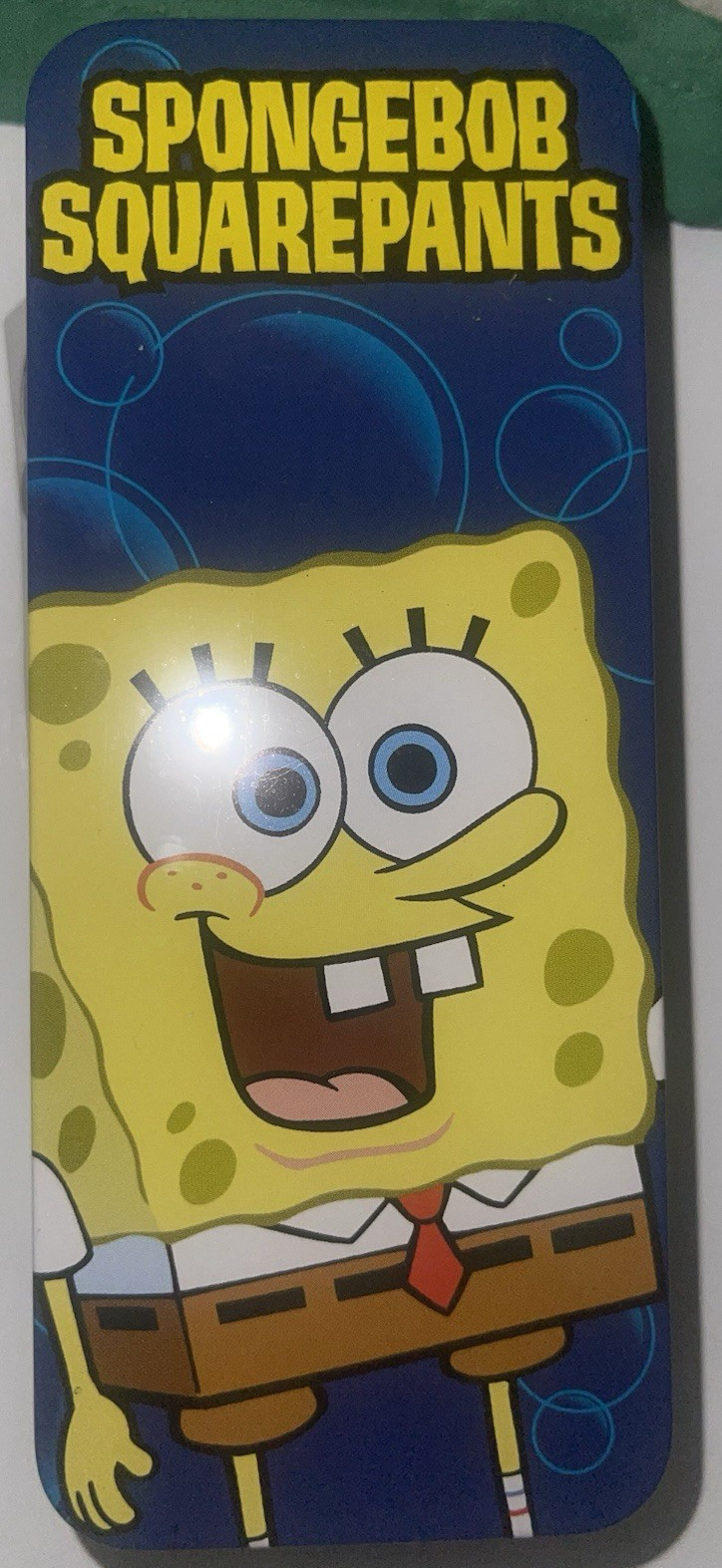 SpongeBob SquarePants Digital WATCH Kids Blue Band Tin Box 2004