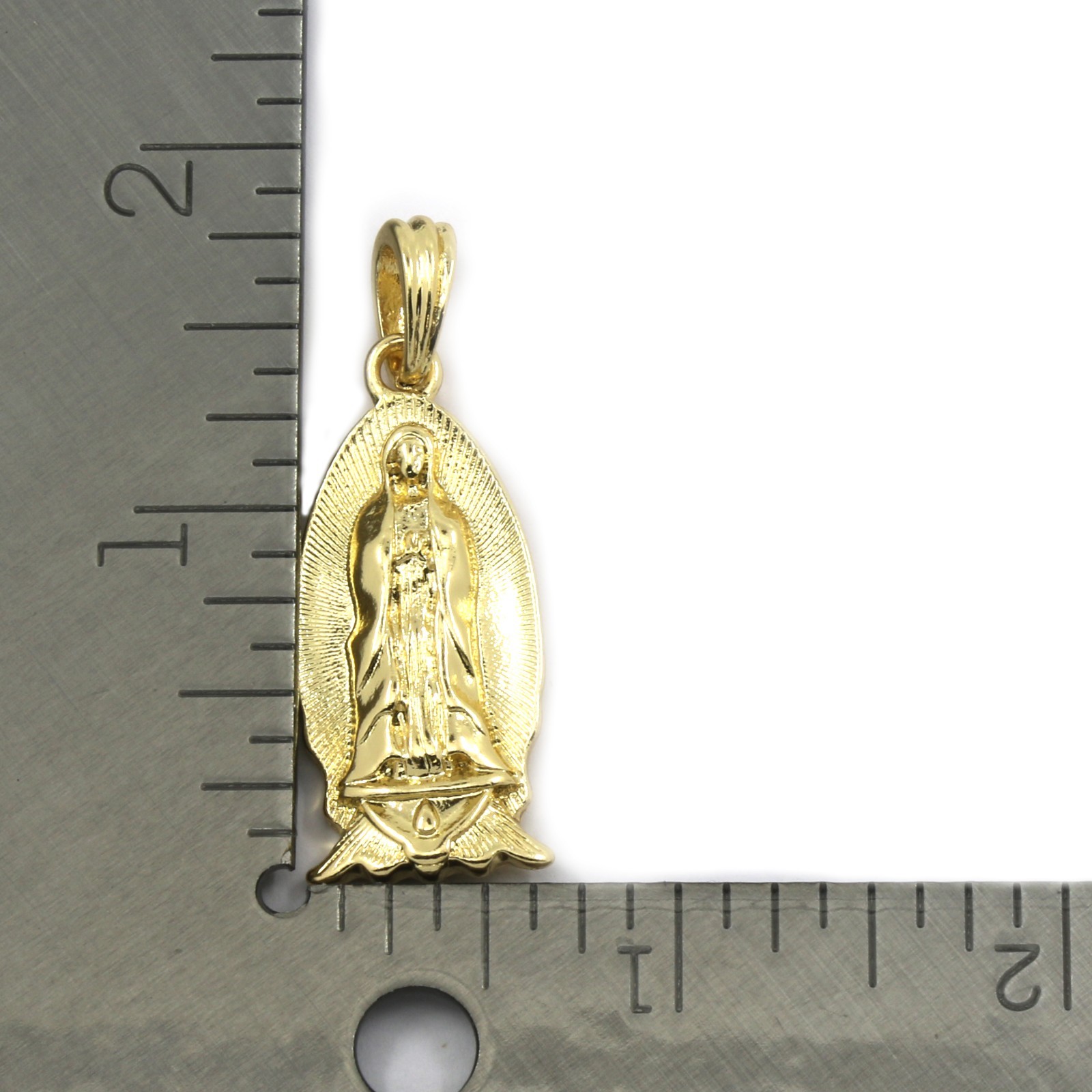 Men’s 14k Gold Plated Small Virgin Mary Pendant Hip-Hop 30″ 3mm Cuban Chain
