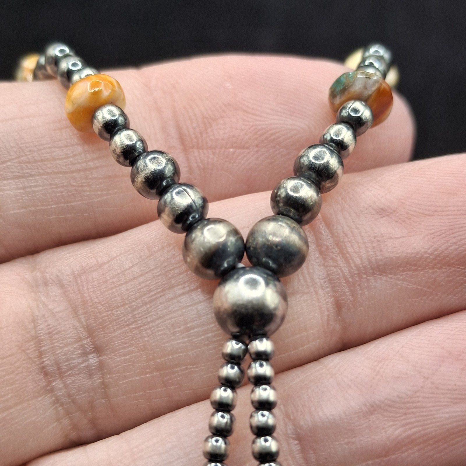 Sonoran Gold Turquoise Spiny Sterling Silver Navajo Pearl Southwestern Bracelet