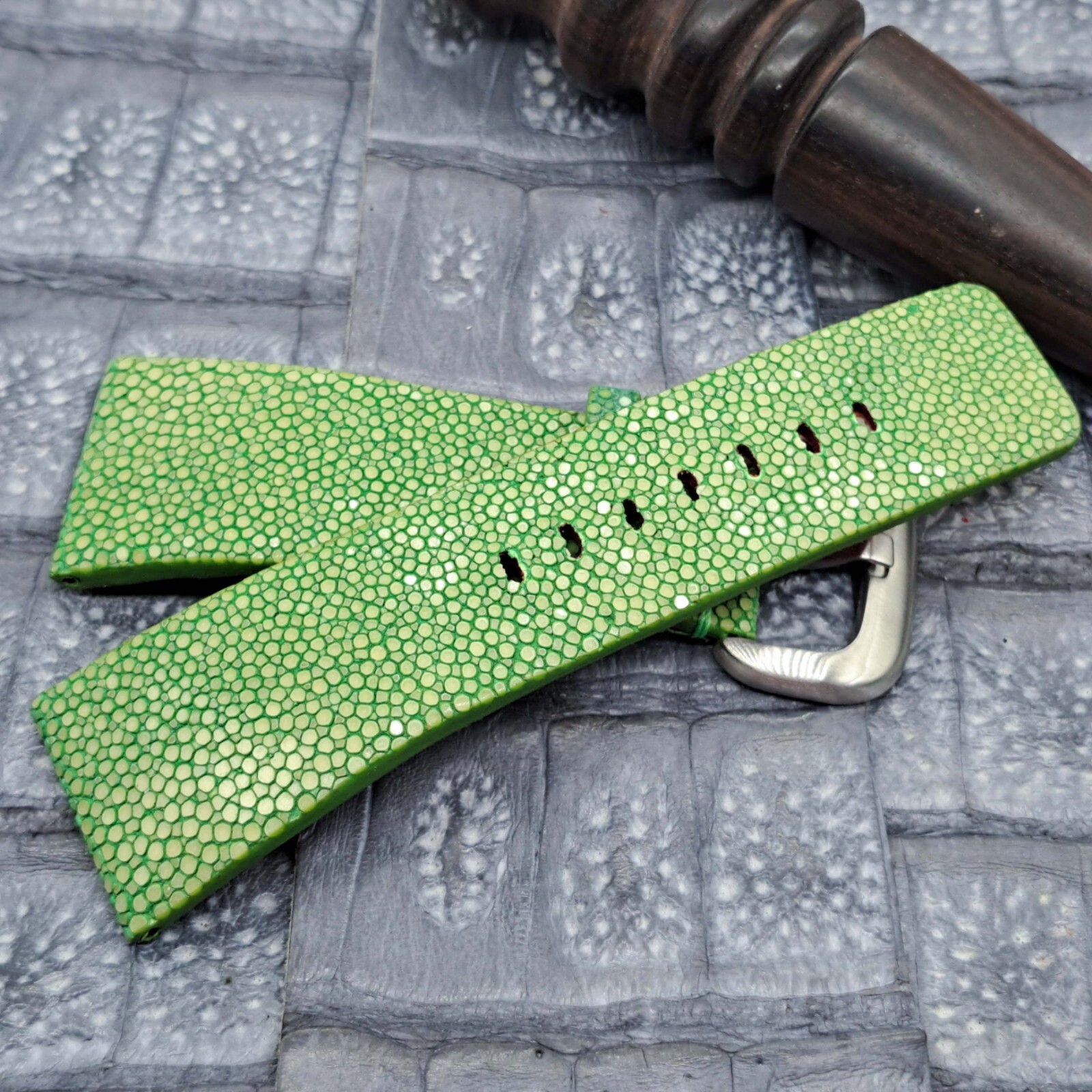 28mm/24mm Stingray Leather Watch Band Bespoke Exotic Leather Minimalist Design
