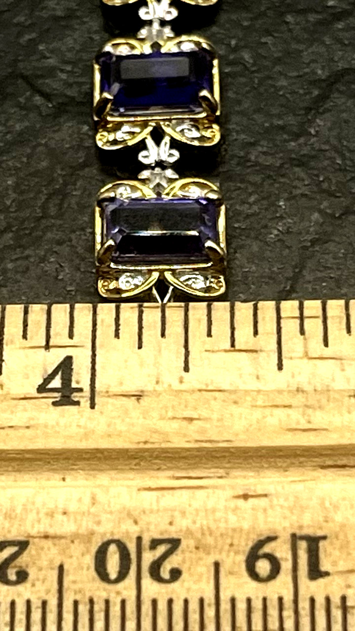 Michael Valitutti Gems En Vogue 925 Sterling Sil 18K YG Pltd Iolite Earrings NWT