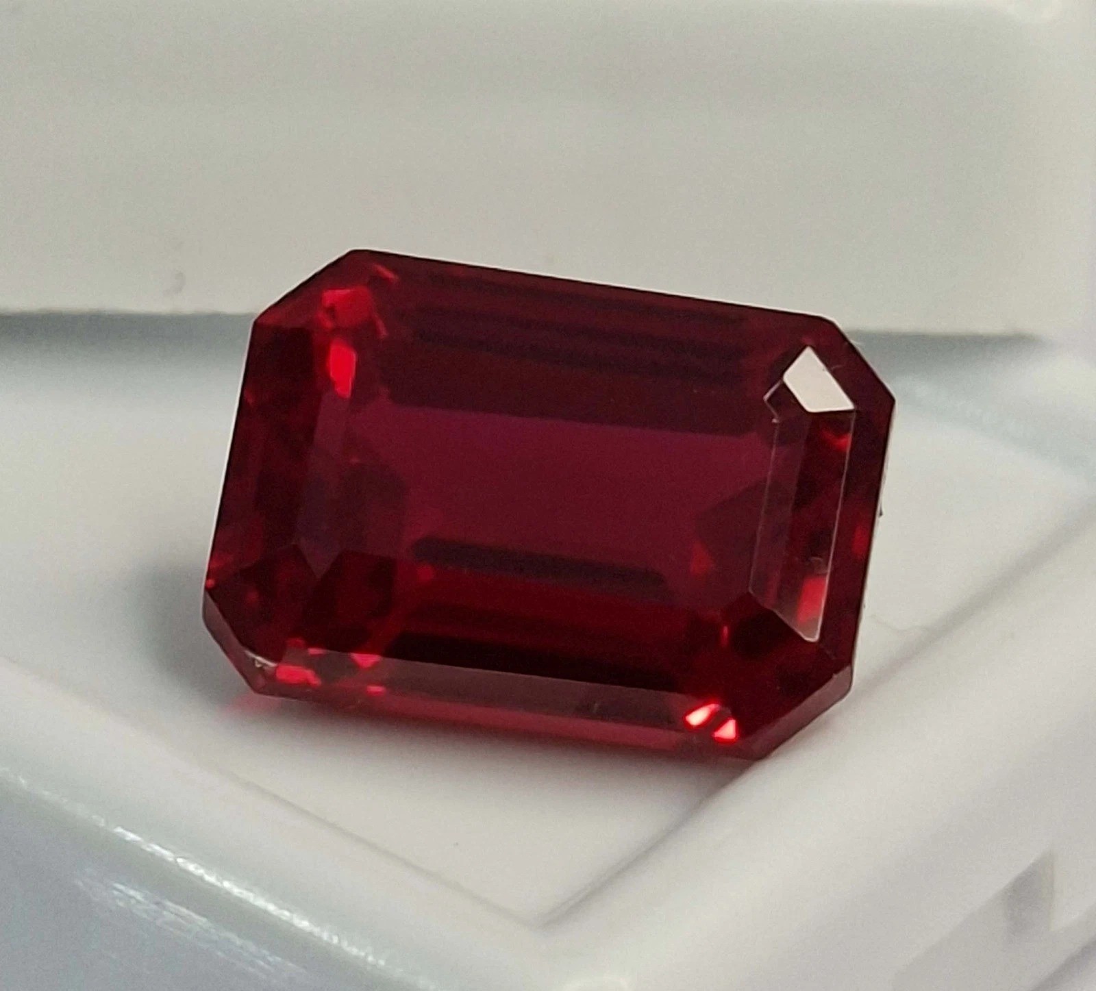 Natural 10-12 Ct Red Ruby Mozambique Emerald Cut Certified Loose Gemstone