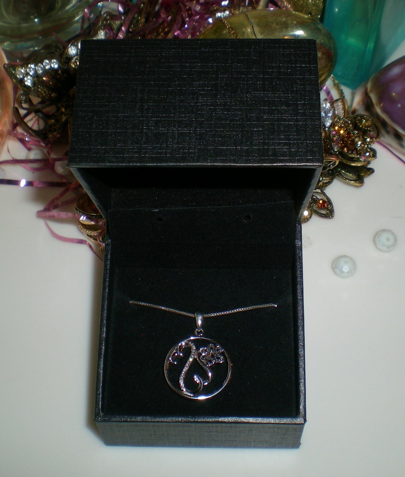 Jane Seymour Open Hearts SS PAW PRINT BLK/WHT Diamond Necklace 🐾 KAY 🐾 RARE!