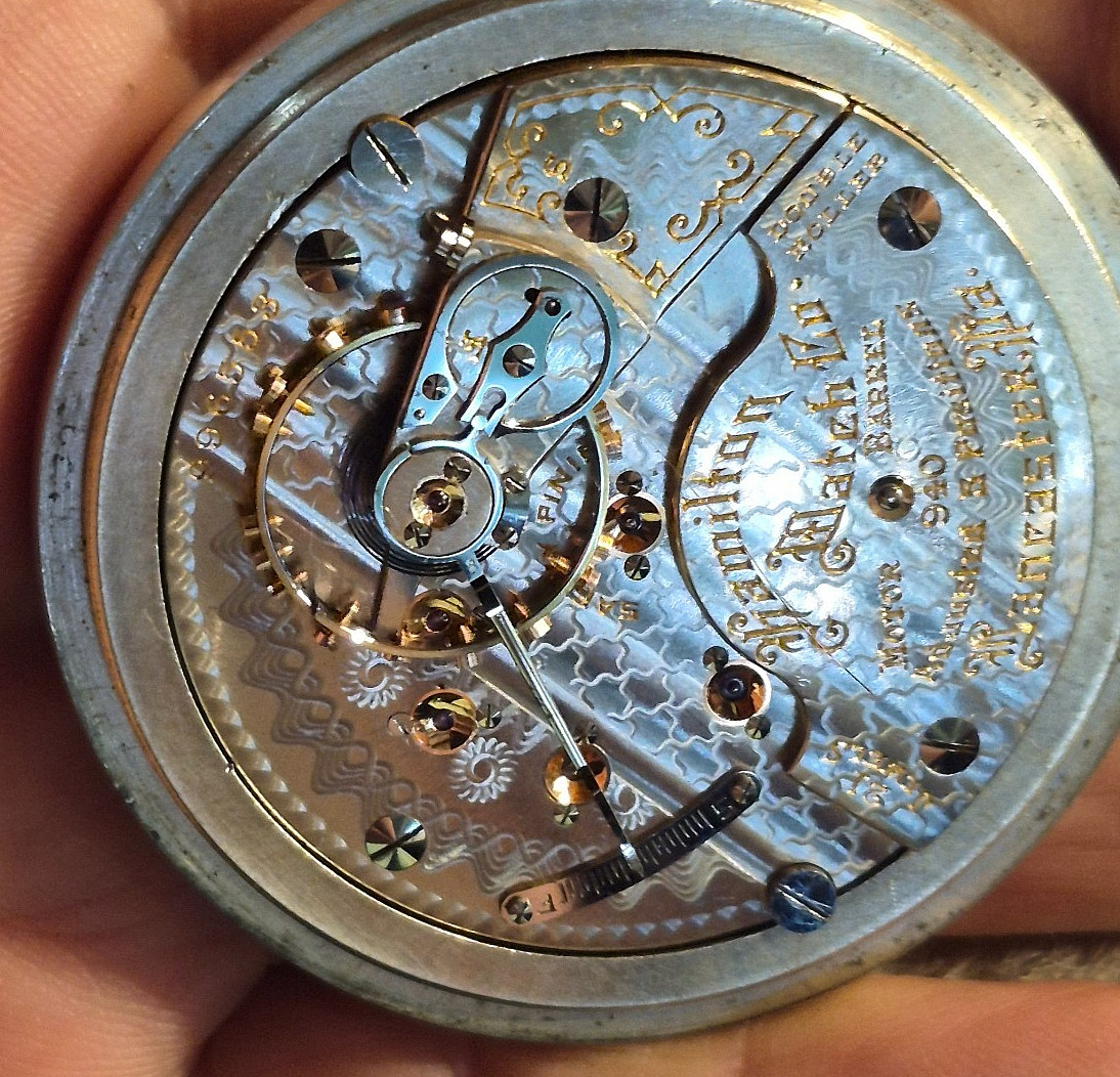 1903 Hamilton 940 21Jewel 18s Scarce Railroad Watch. Display back ~ Serviced!