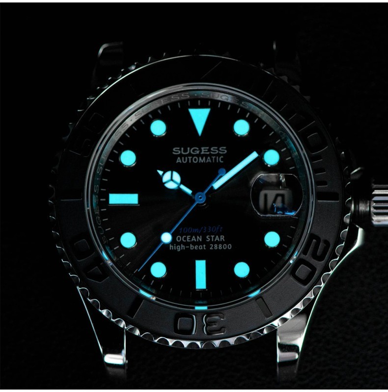 Sugess S450 Mechanical Automatic Steel Date White Sapphire Men’s Watch