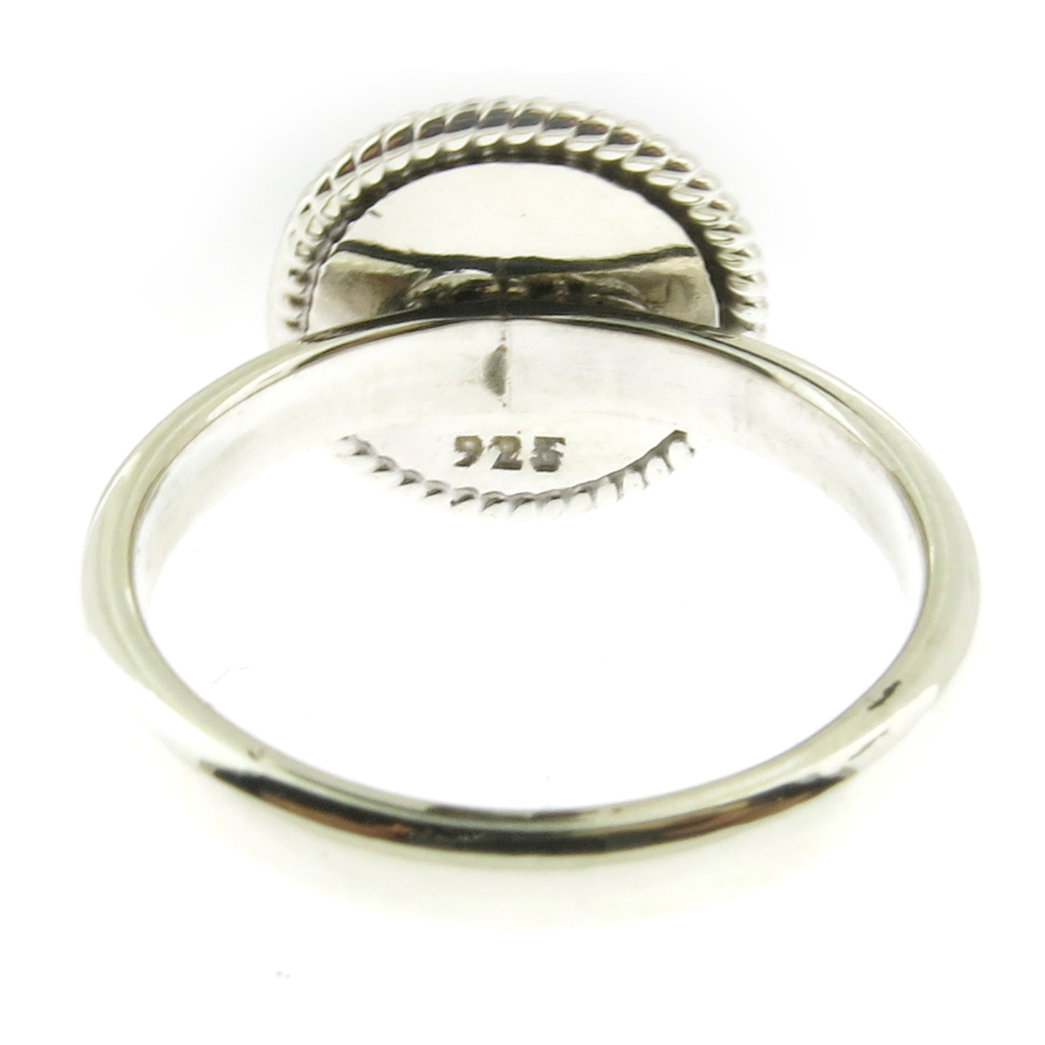 925 Sterling Silver Monogram Personalized Rope Edge Ring