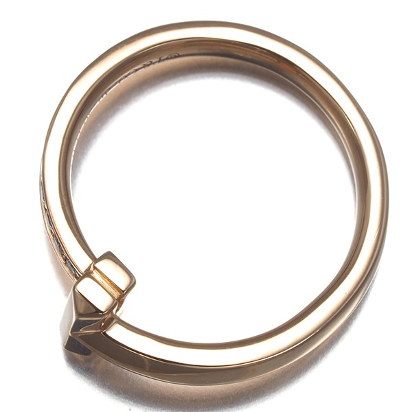Auth Tiffany&Co. Ring Diamond 0.08ct Tiffany T1 US6-6.25 18K 750 Rose Gold