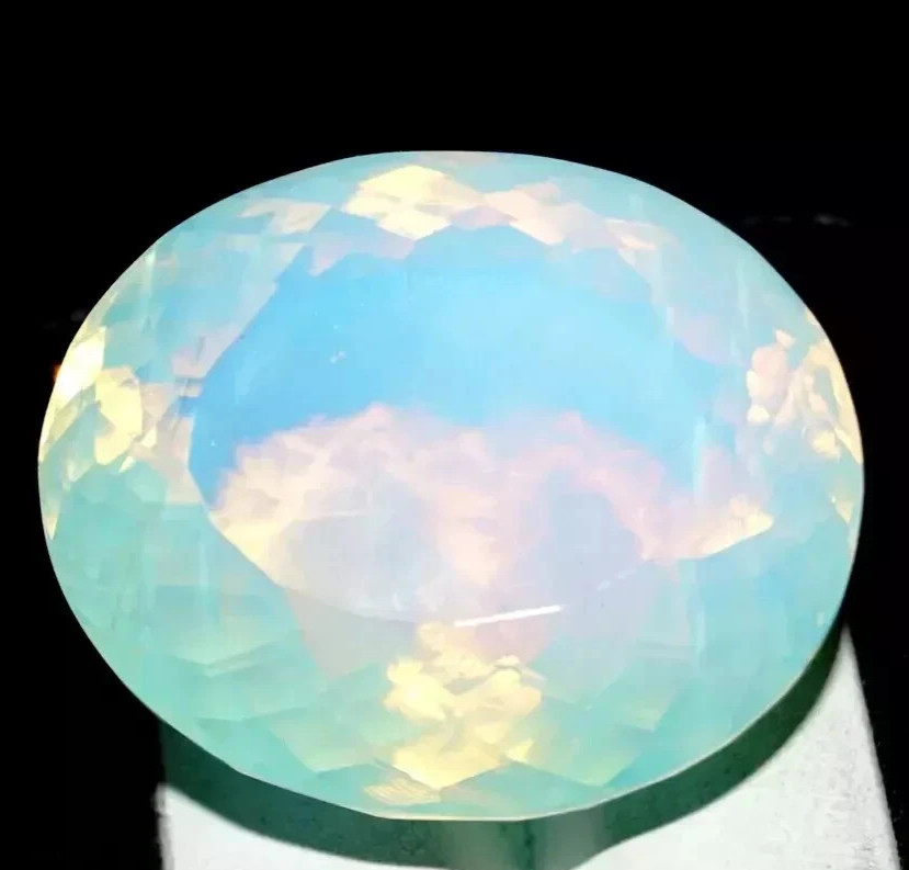 Australian Blue Opal 40.55 Ct. Square Cut Faceted Loose Gemstone Ring & Pendant