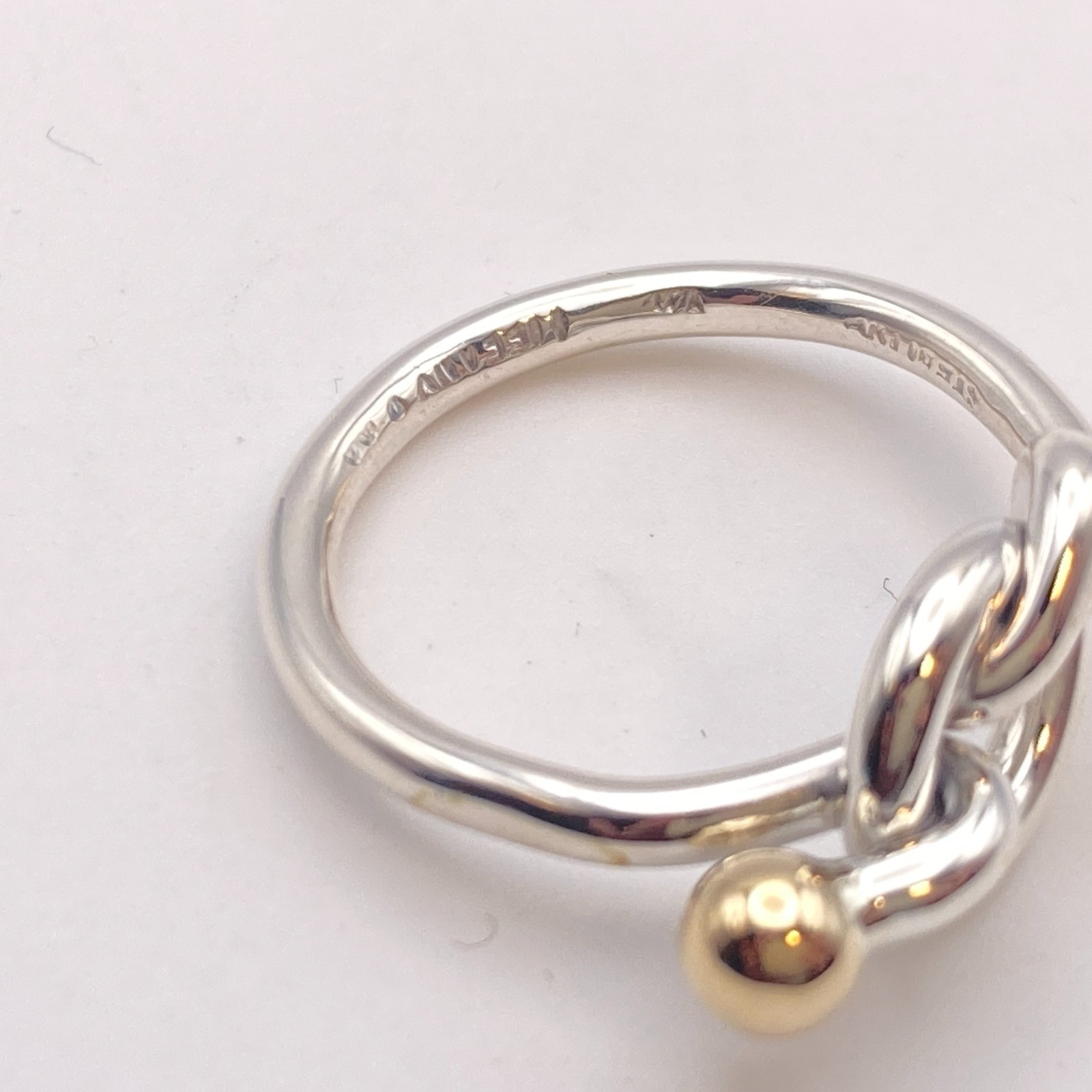 Tiffany & Co. Love Knot Ring Size 6 Gold Silver 3.1g