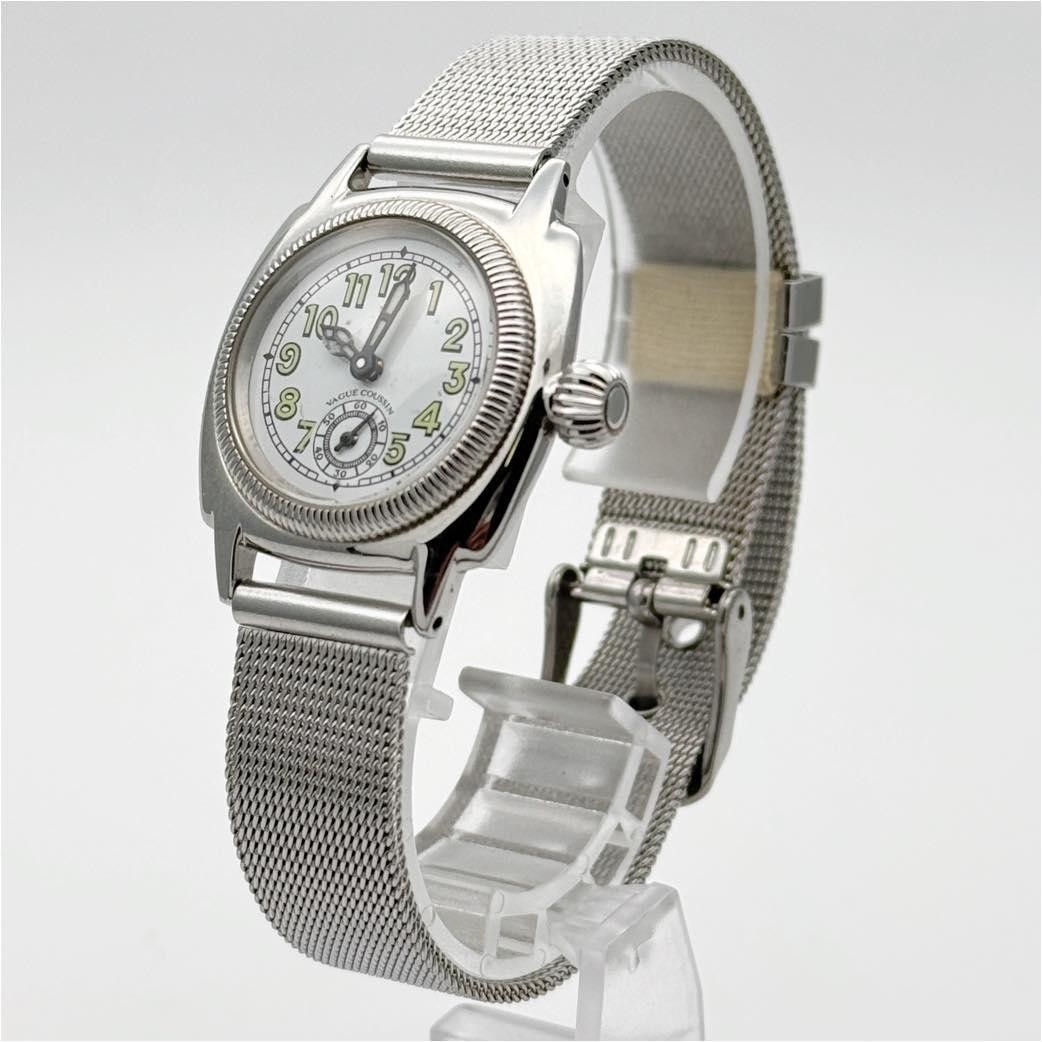 VAGUE WATCH CO COUSSIN Quartz Watch Silver Dial Stainless Steel Japan In hand
