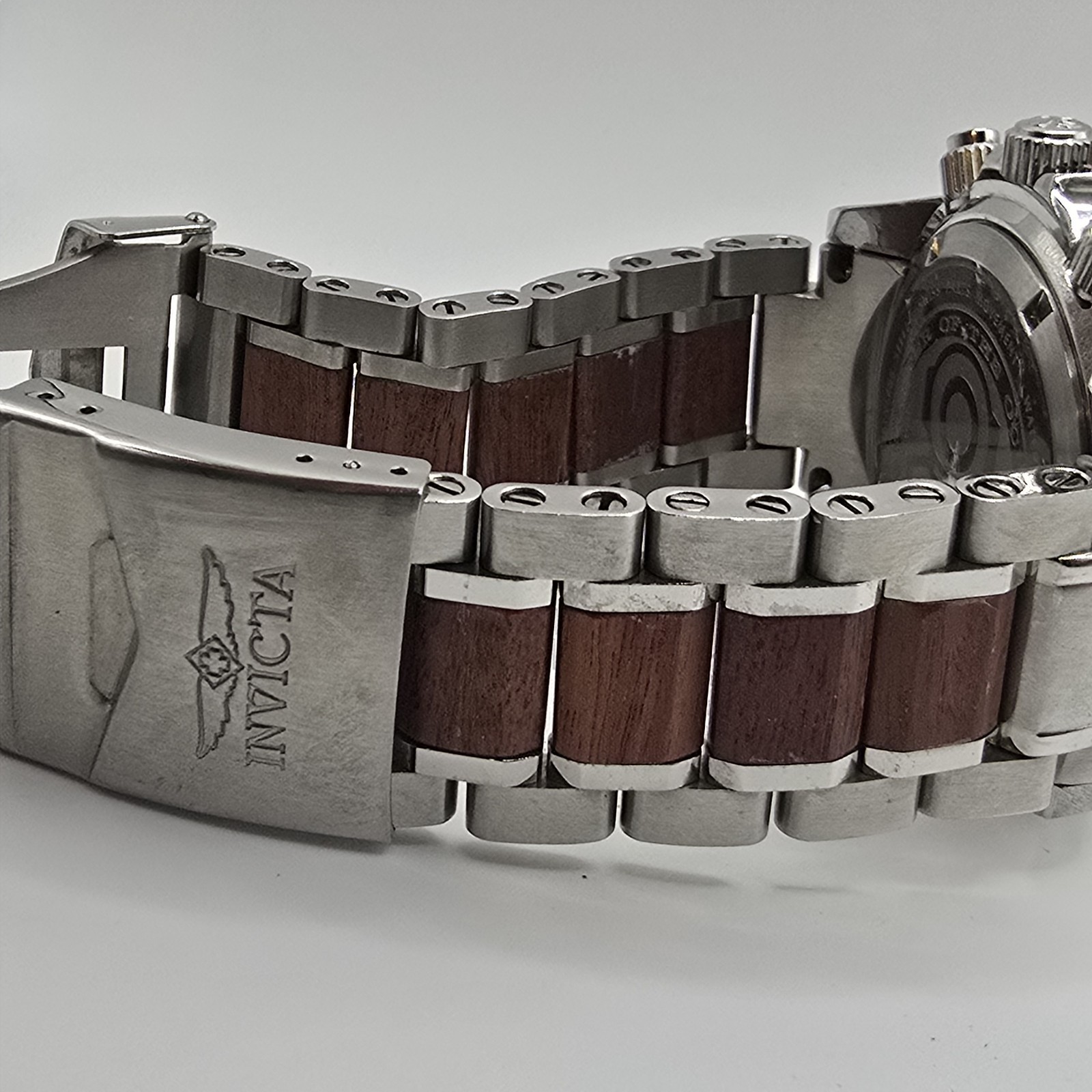 Invicta Grand Diver Men’s Watch Brown Teak Wood Chronograph 0164 47mm