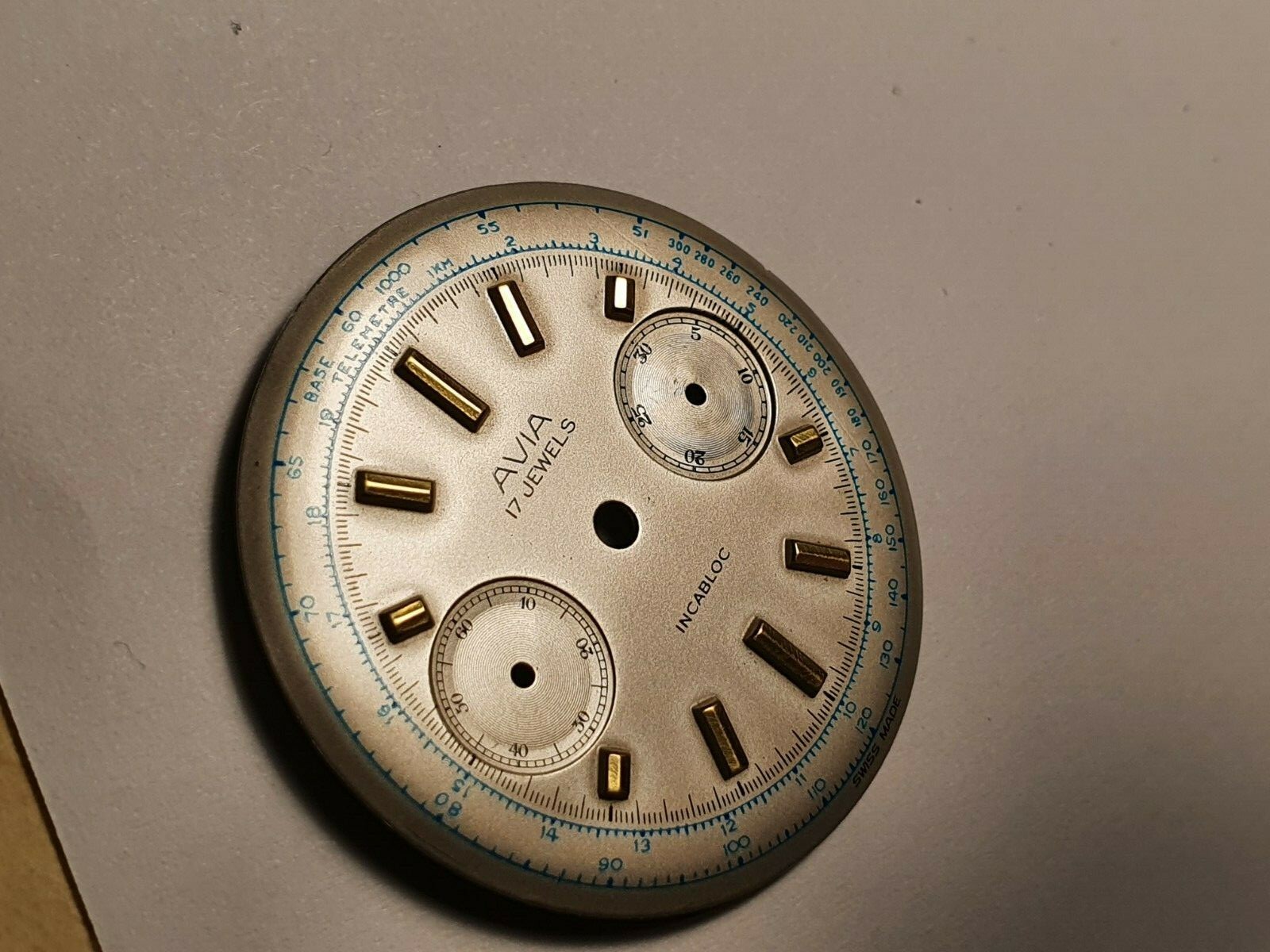 vintage Chronograph Avia watch dial only 1x
