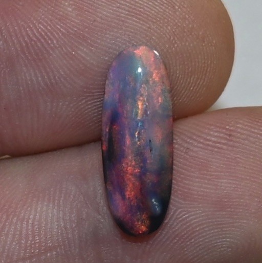 Lightning Ridge Red On Black Solid 2.34ct 19mm x 7mm x 3mm
