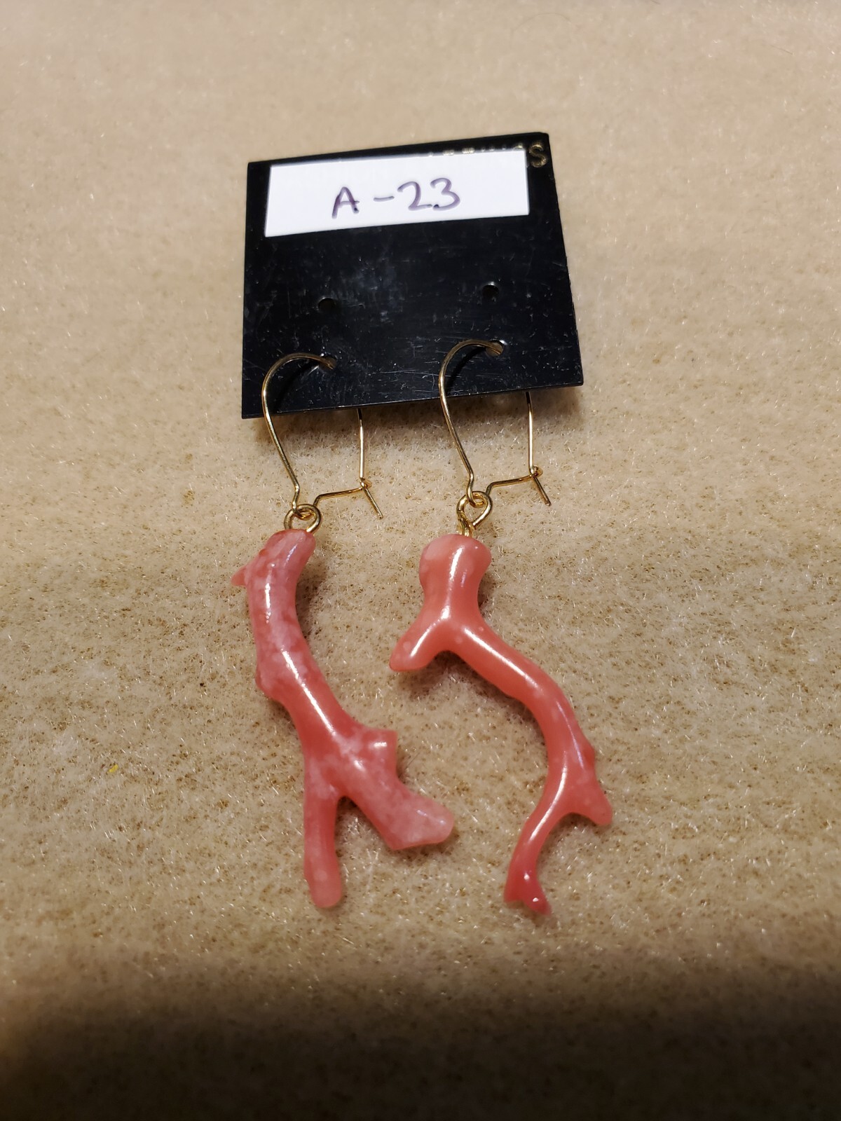 Vintage Branch Coral Earrings A-23
