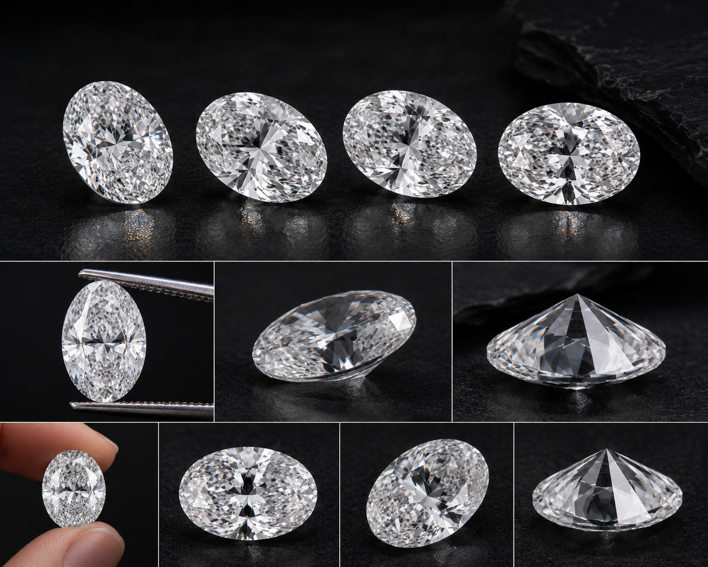 1 Carat Lab Grown White Diamond Oval Cut VVS1 D Grade Gemstone Premium 6×8 MM