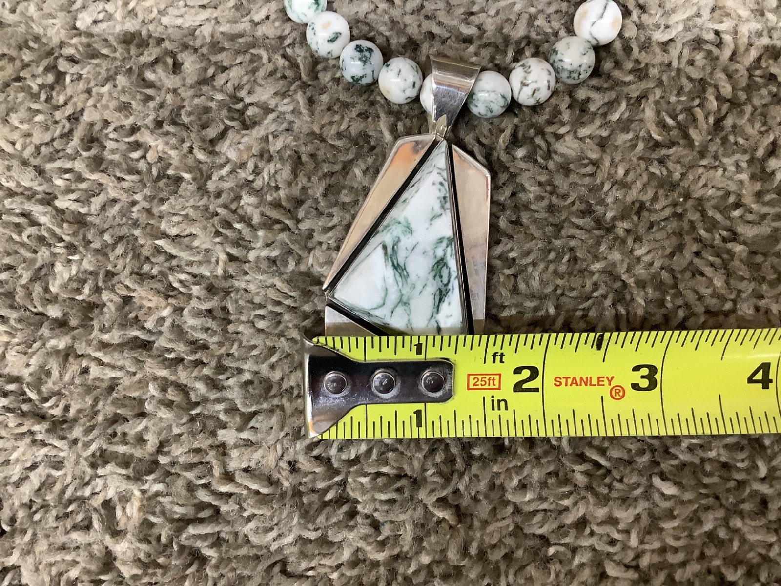 Mine Finds By Jay King Sterling Howlite Necklace and Pendant