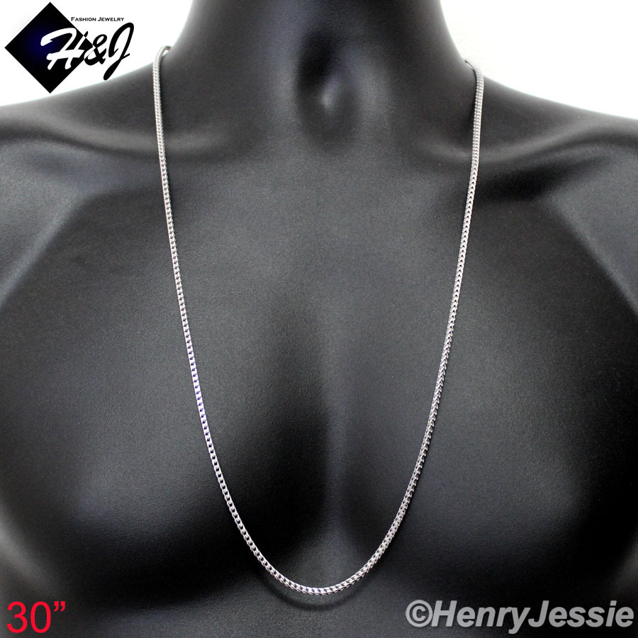 30″MEN WOMEN 925 STERLING SILVER 2.5MM FRANCO BOX CURB LINK CHAIN NECKLACE*SN5