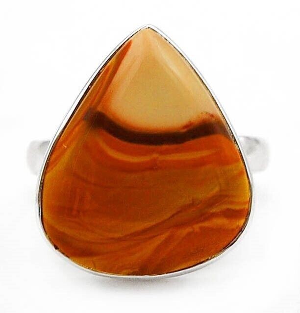 Natural Polychrome Jasper 925 Solid Sterling Silver Ring Jewelry Sz 6