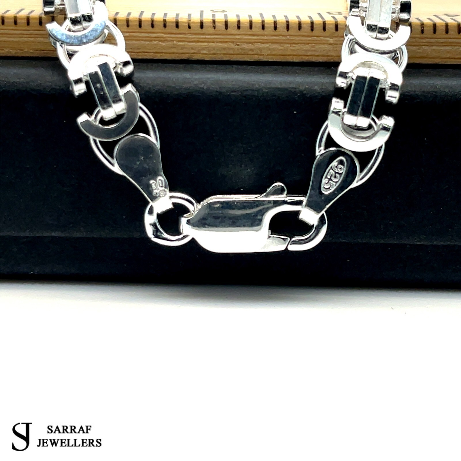 FLAT BYZANTINE Chain 925 Sterling Silver Solid Mens Ladies Bracelet 5mm All Size