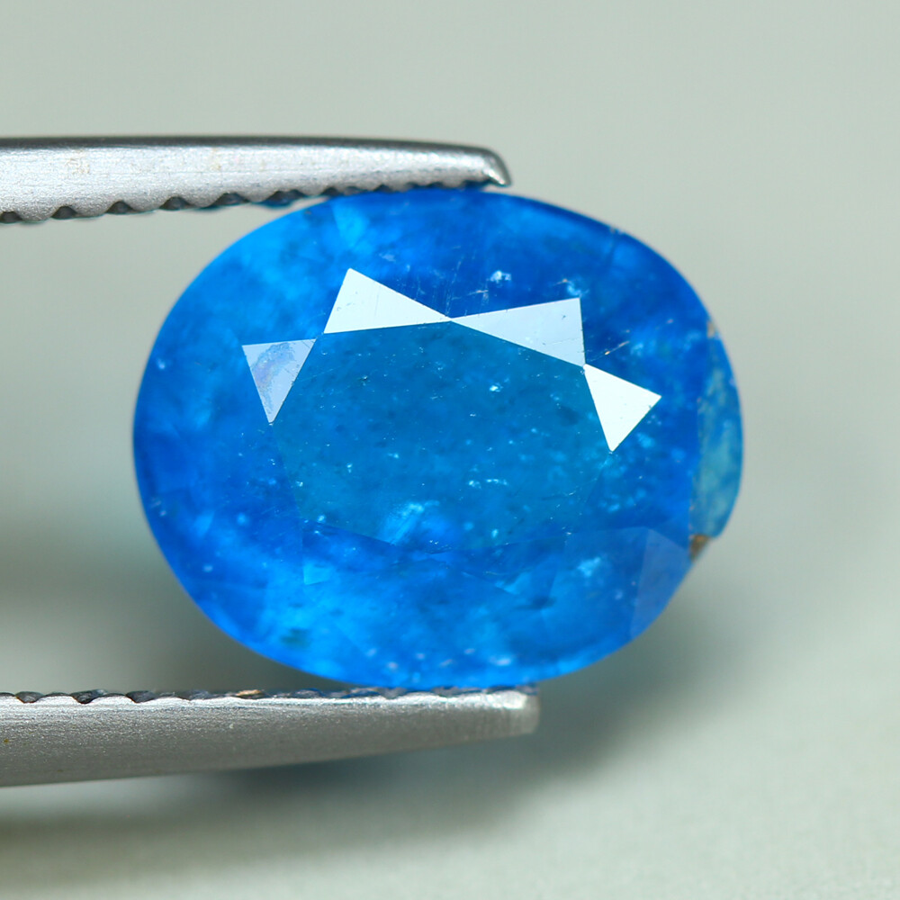 2.73 Cts_Ravishing !! Best Color_100 % Natural Unheated Neon Blue Apatite_Brazil