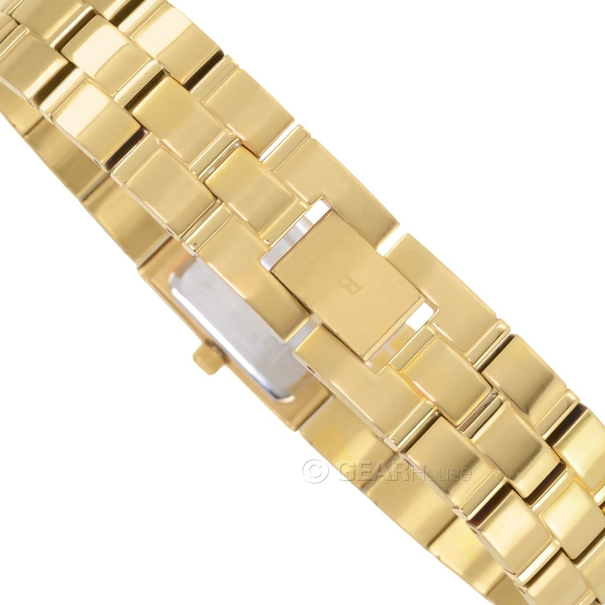 BULOVA Womens 12 Diamonds Dress Watch, White Dial, Gold Stainless Steel Band