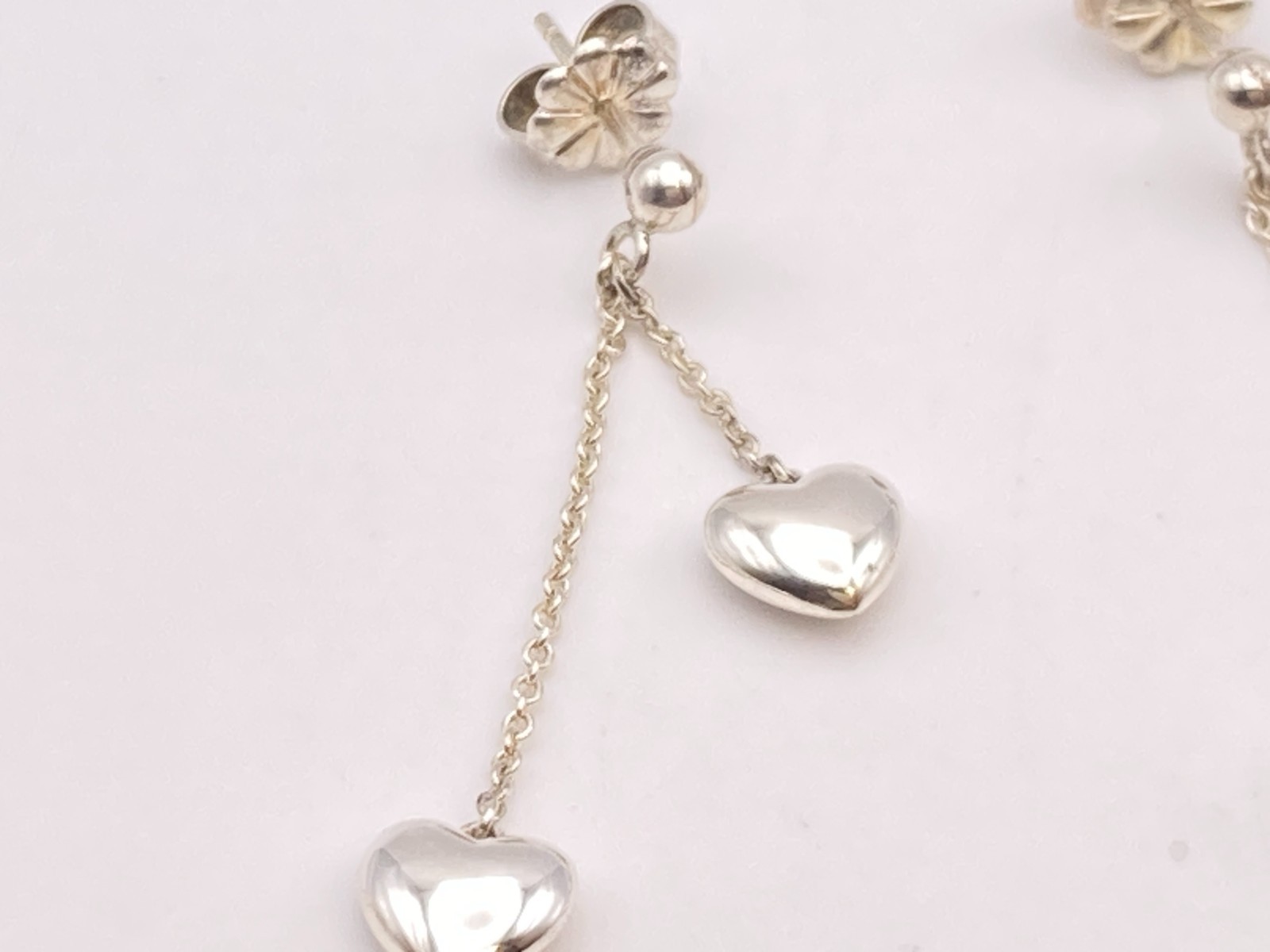 Tiffany & Co. Double Heart Drop Dangle Earrings 3.9g