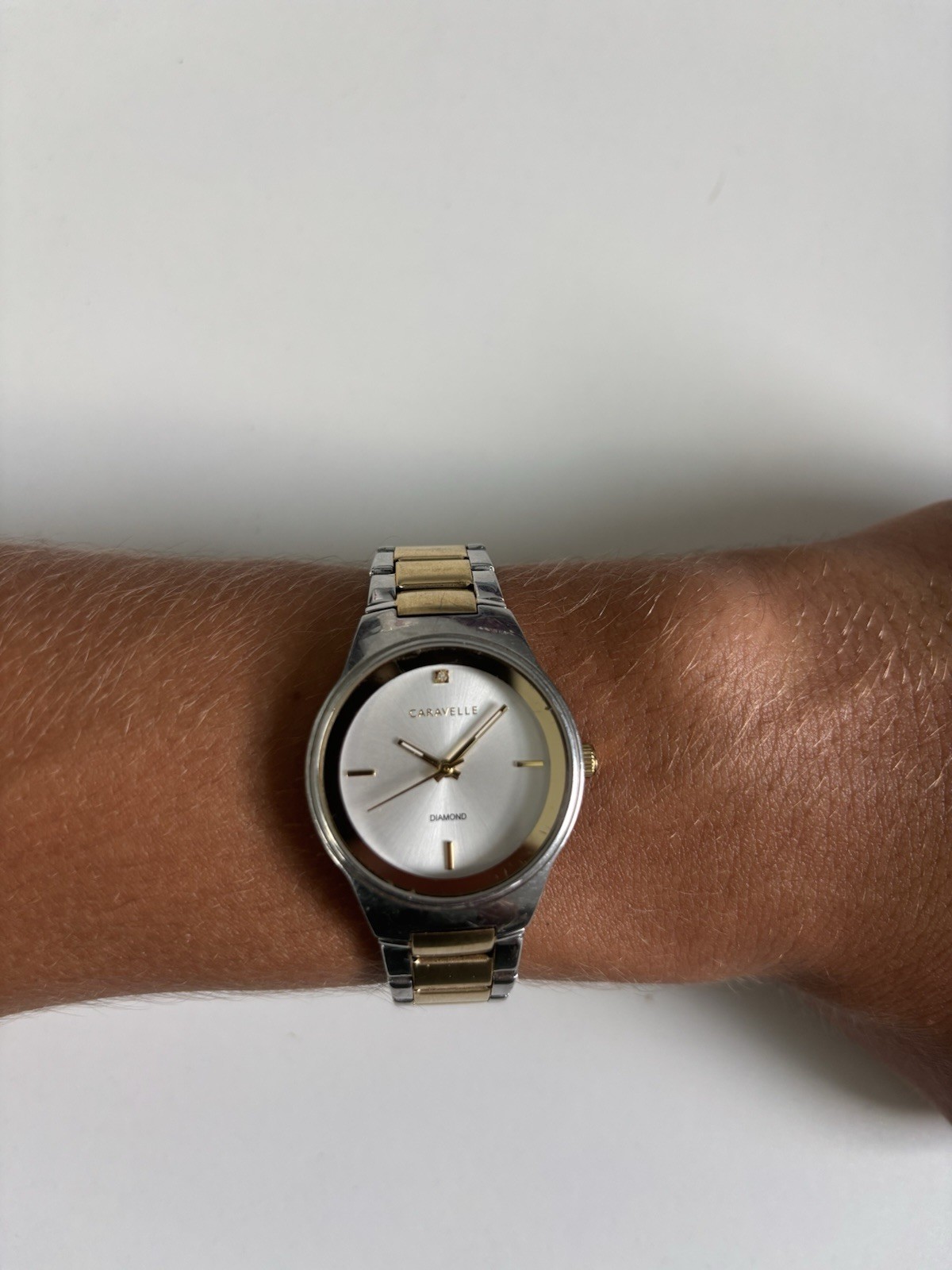 Bulova Caravelle Diamond Two-Tone Bracelet White Dial Women’s Watch 45P108